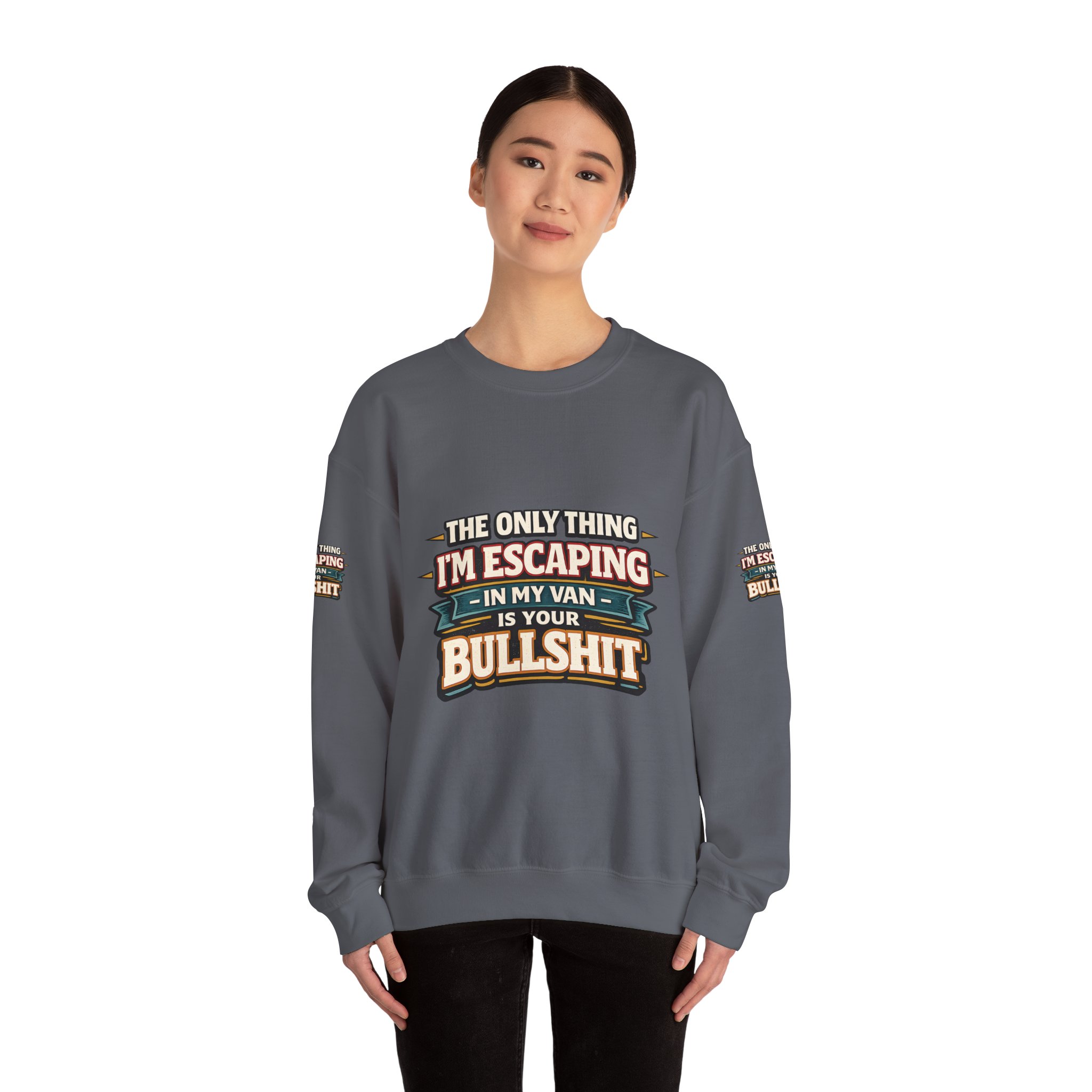 Unisex Heavy Blend™ Crewneck Sweatshirt — "The Only Thing I´m Escaping" Design F**K-Line