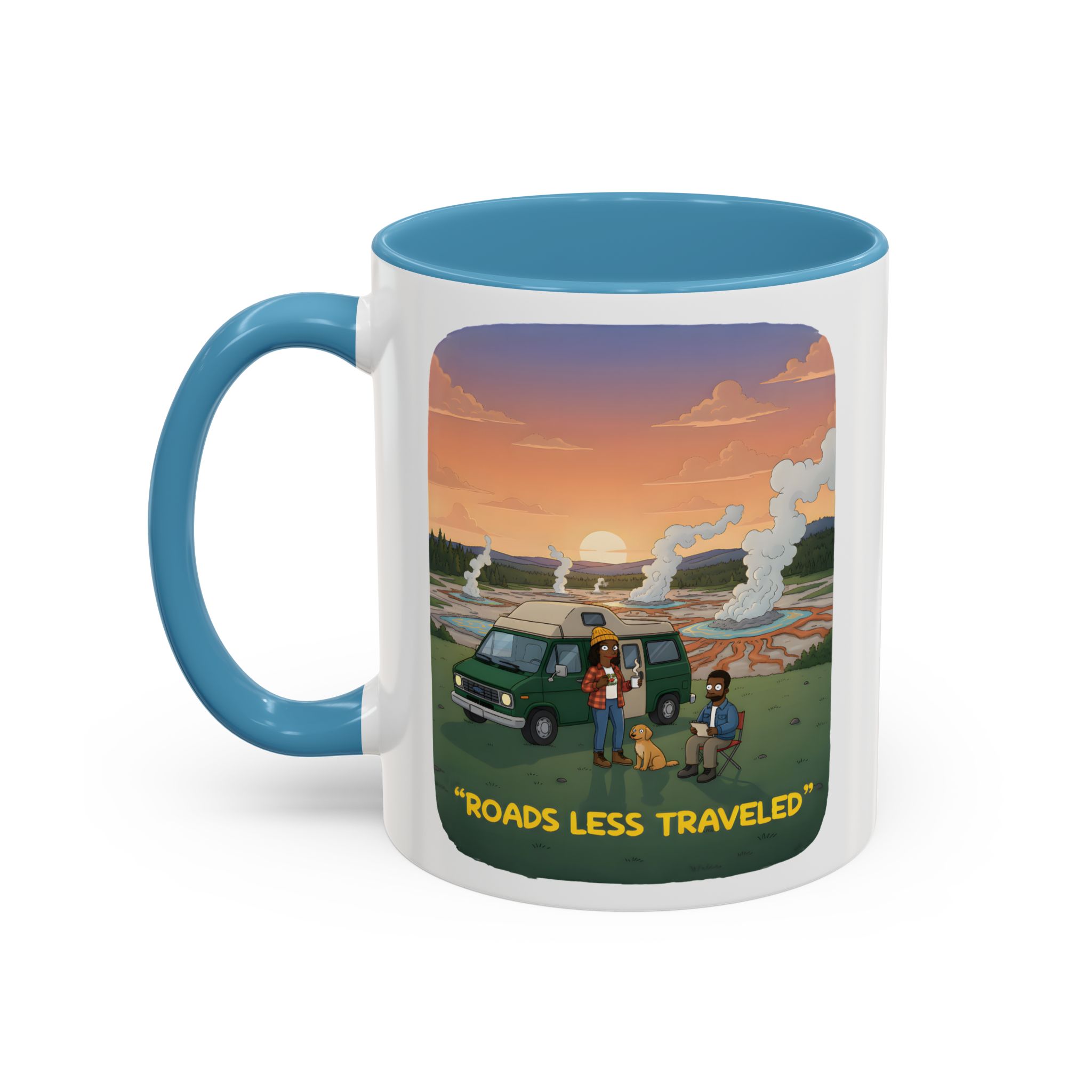 Accent Coffee Mug (11, 15oz) — "Roads Less Traveled" Design Sitcom-Line