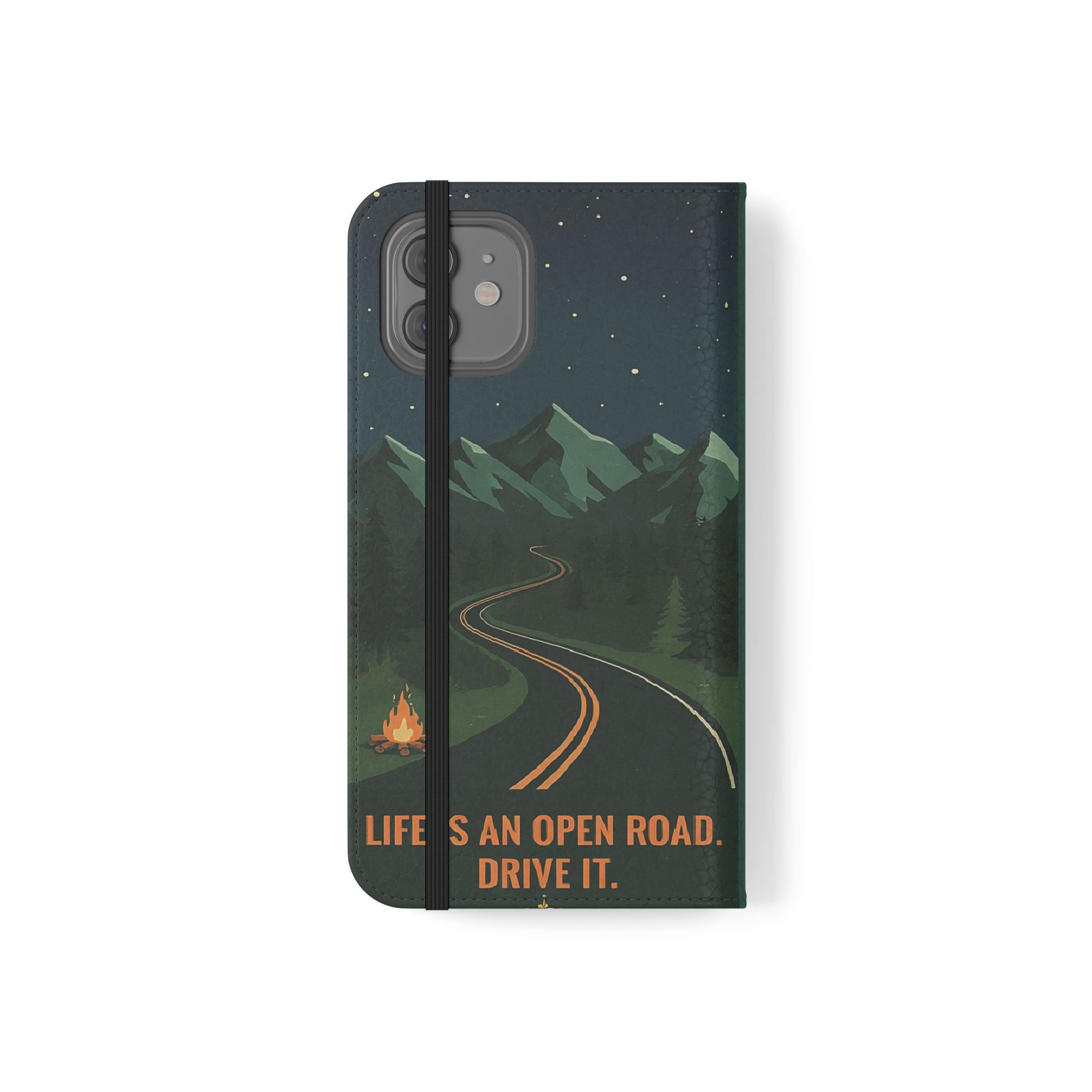 Flip Phone Case — "Roam More Worry Less - Life Is An Open Road" Phone Wallet
