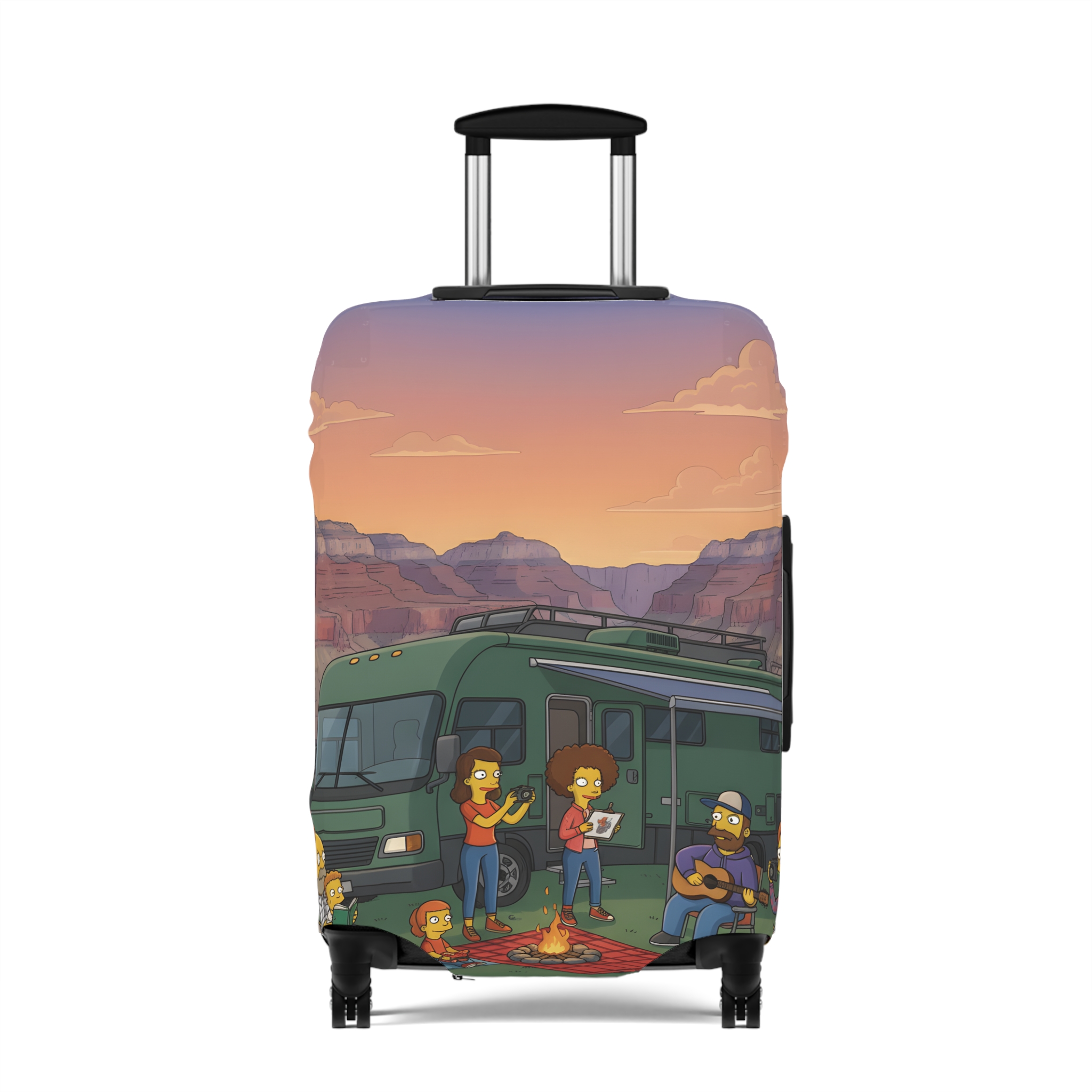 10214215301092894763_2048.jpeg Luggage Cover — Adventure Camper Sketch Travel Suitcase(Design Sitcom-Line)