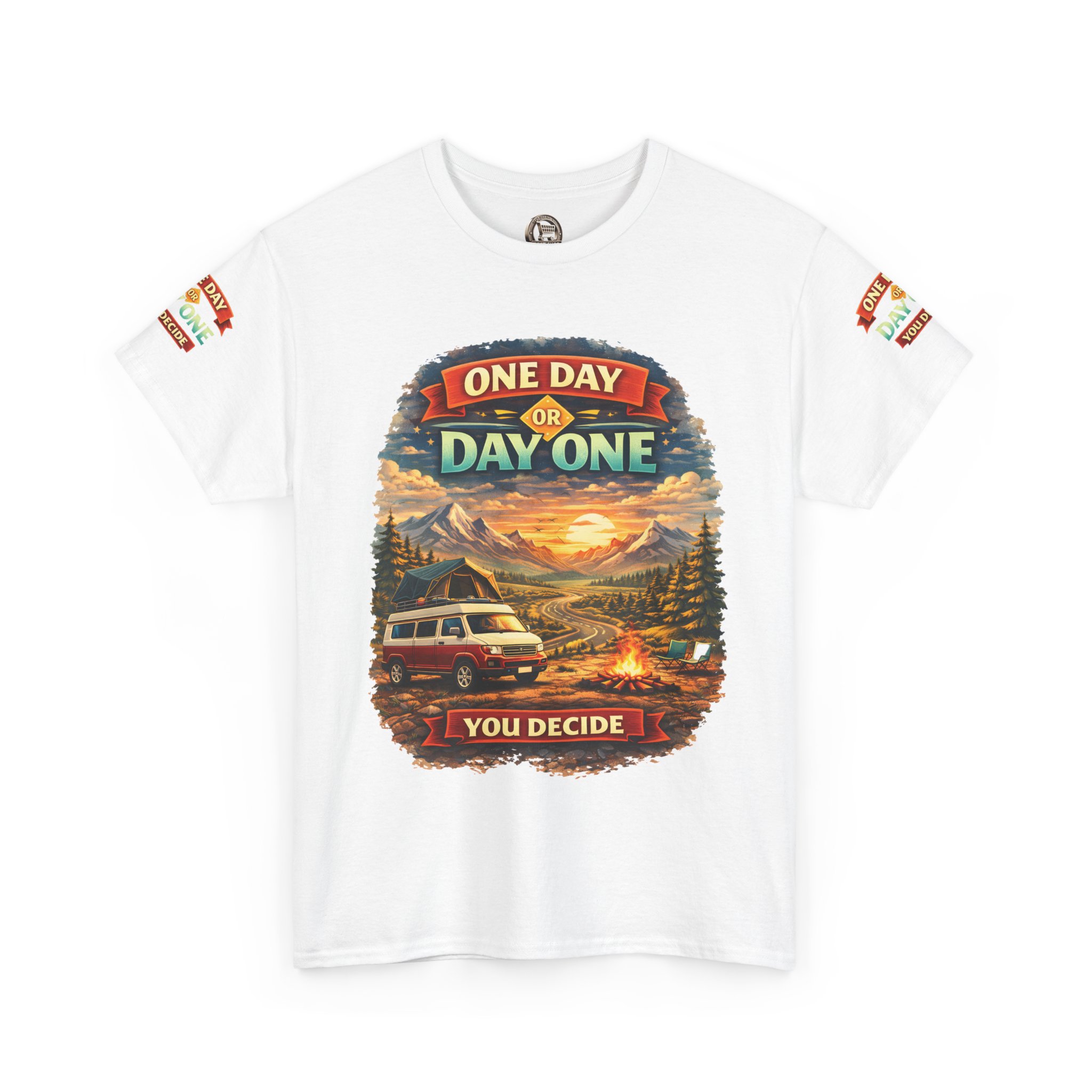 10226659900604360743_2048.jpeg Unisex Heavy Cotton Tee — "One Day Or Day One" Design Scenic-Line