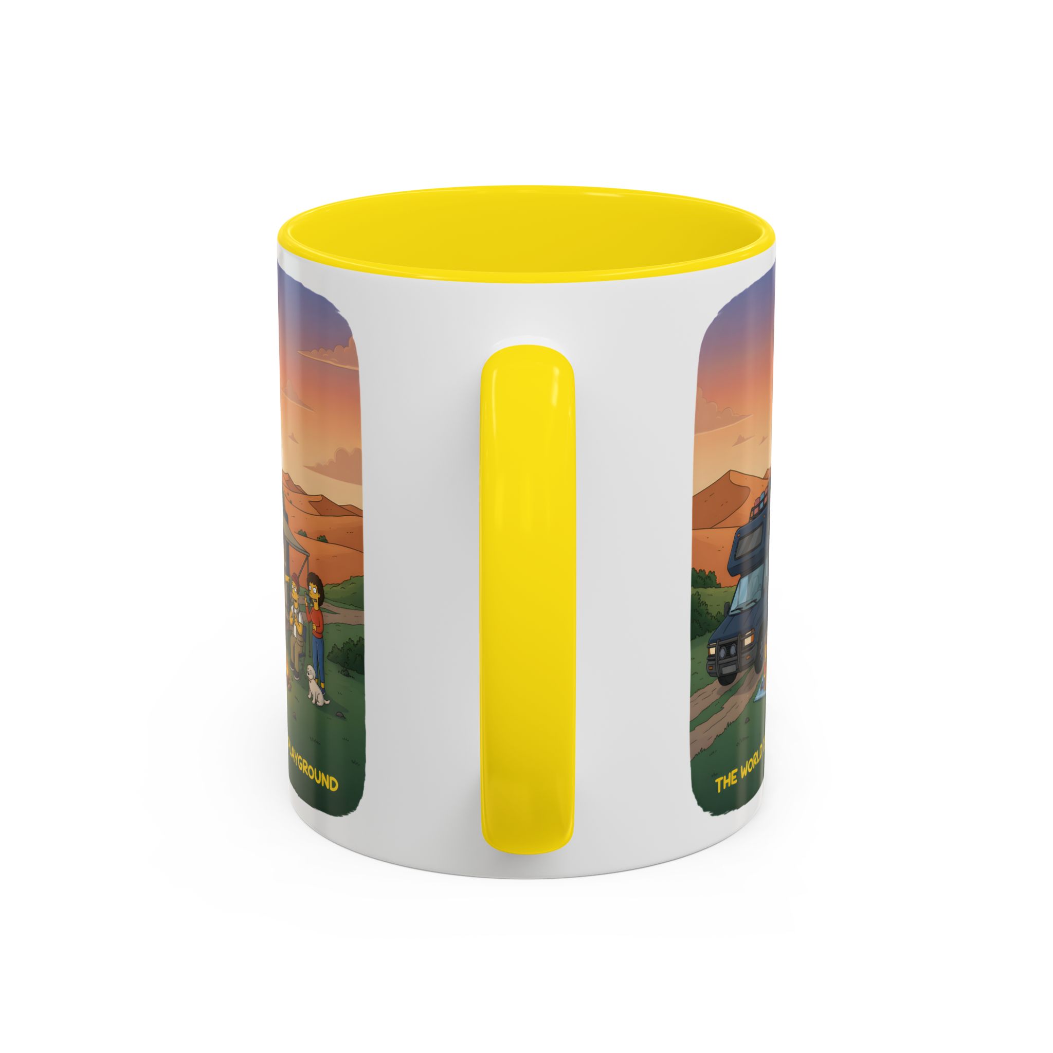 Accent Coffee Mug (11, 15oz) — "The World Is Your playground" Design Sitcom-Line