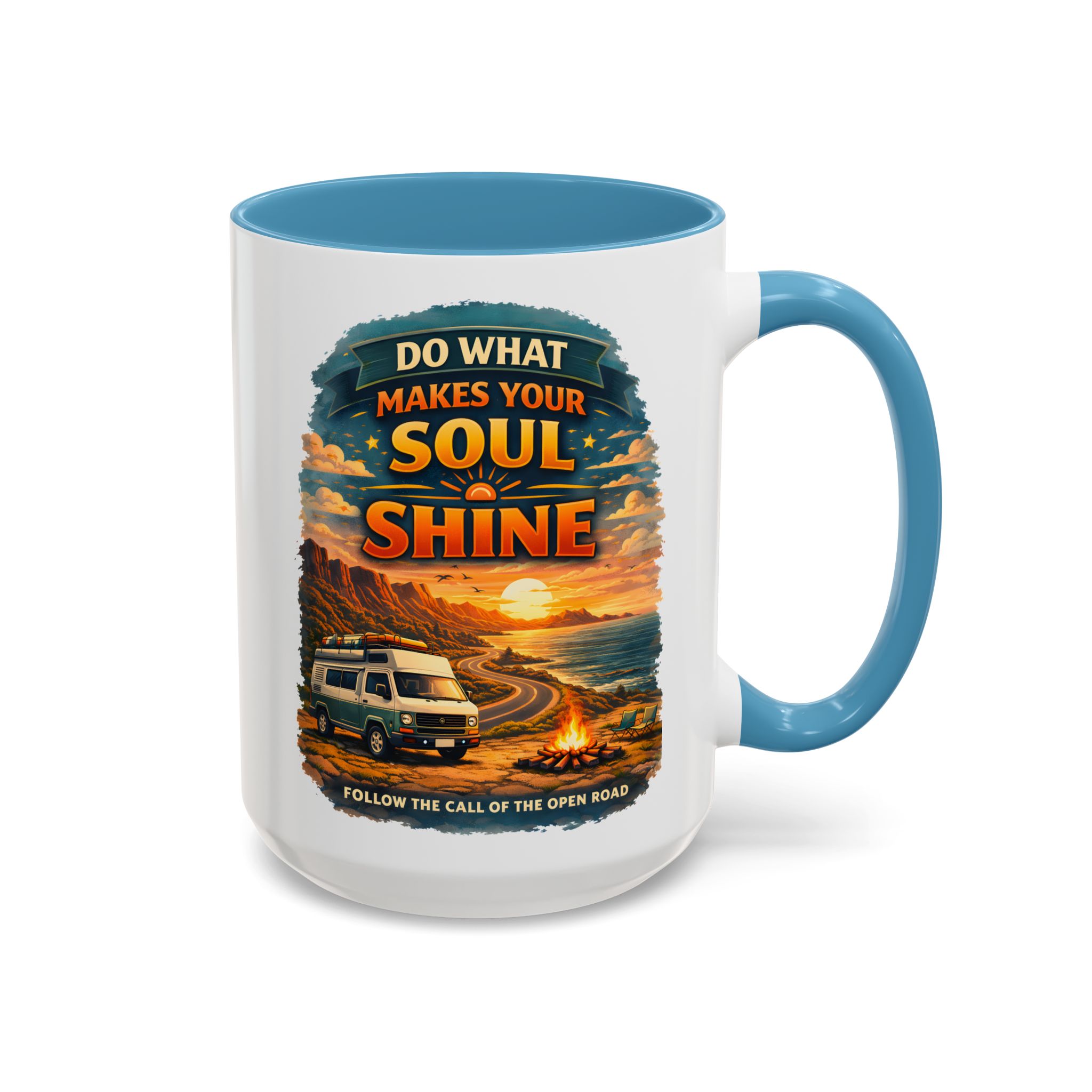 Accent Coffee Mug (11, 15oz) — "Do What Makes Your Soul Shine" Design Scenic-Line