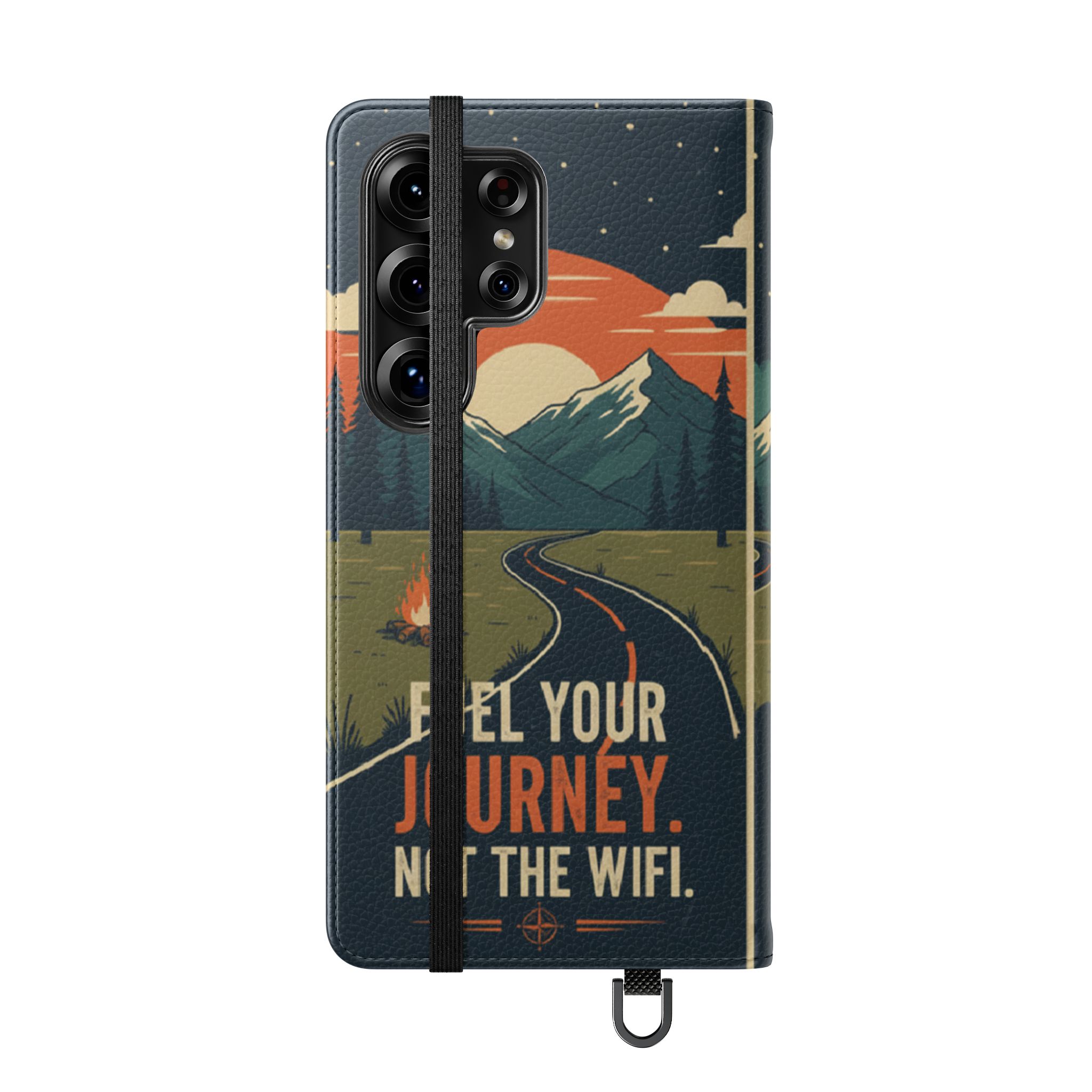 Flip Phone Case — "Fuel Your Journey, Not the Wifi" Wallet Cover