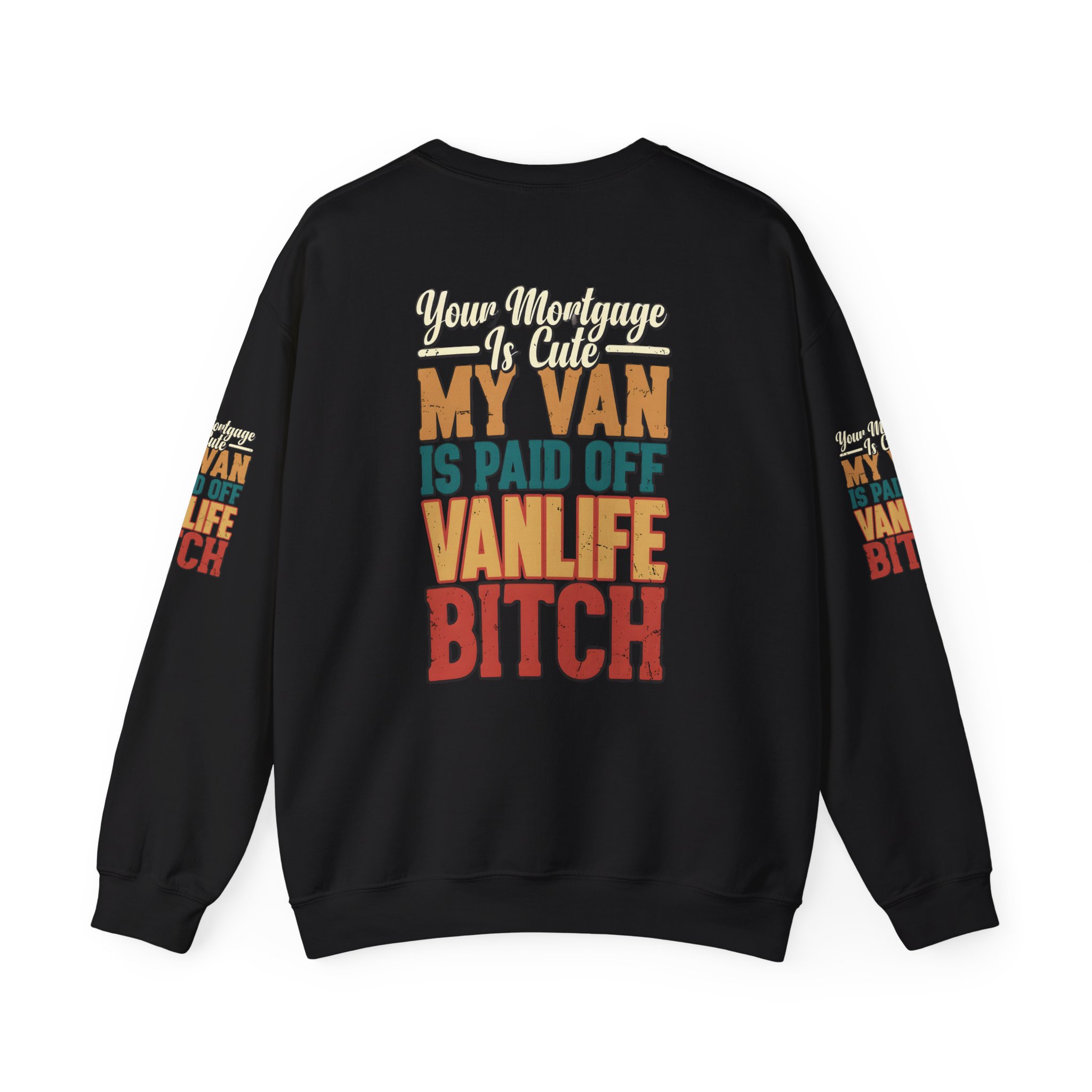 Unisex Heavy Blend™ Crewneck Sweatshirt — "Your Mortgage Is Cute" Design F**K-Line