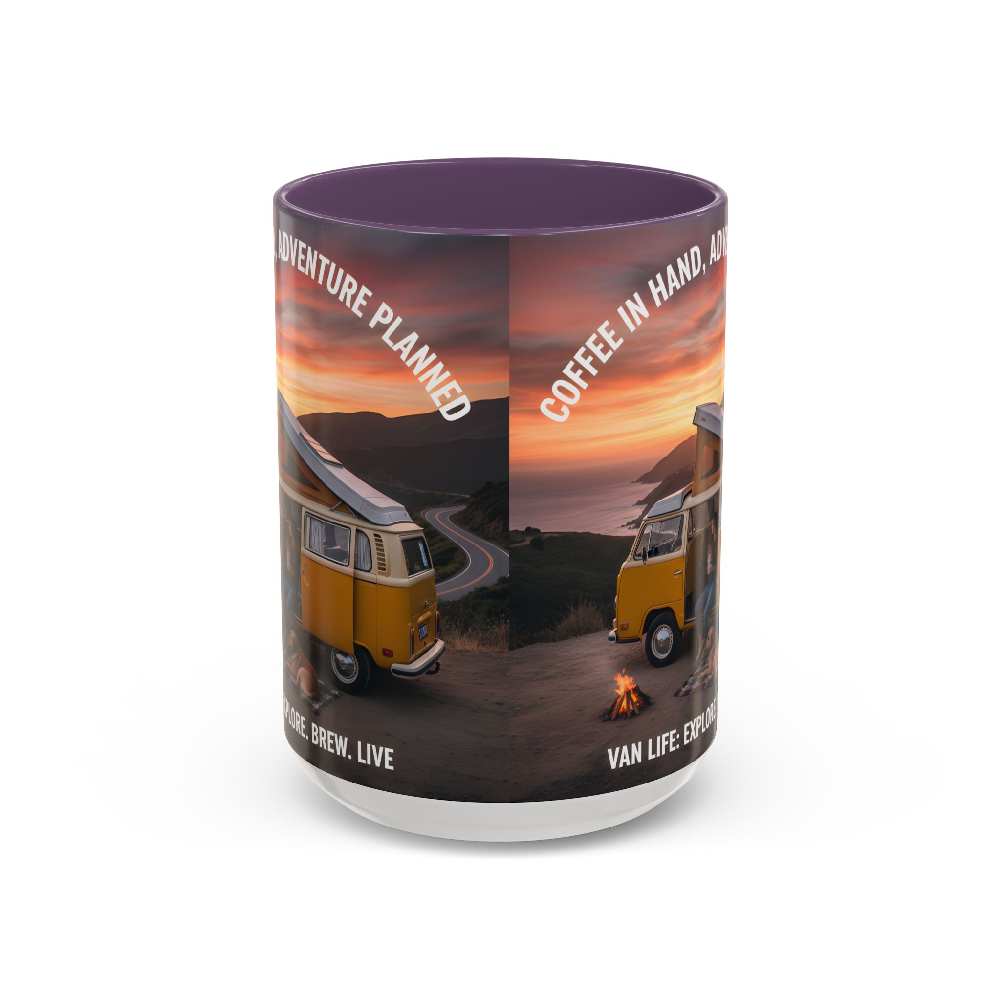 Accent Coffee Mug (11, 15oz) - "Coffee in Hand, Adventure Planned"