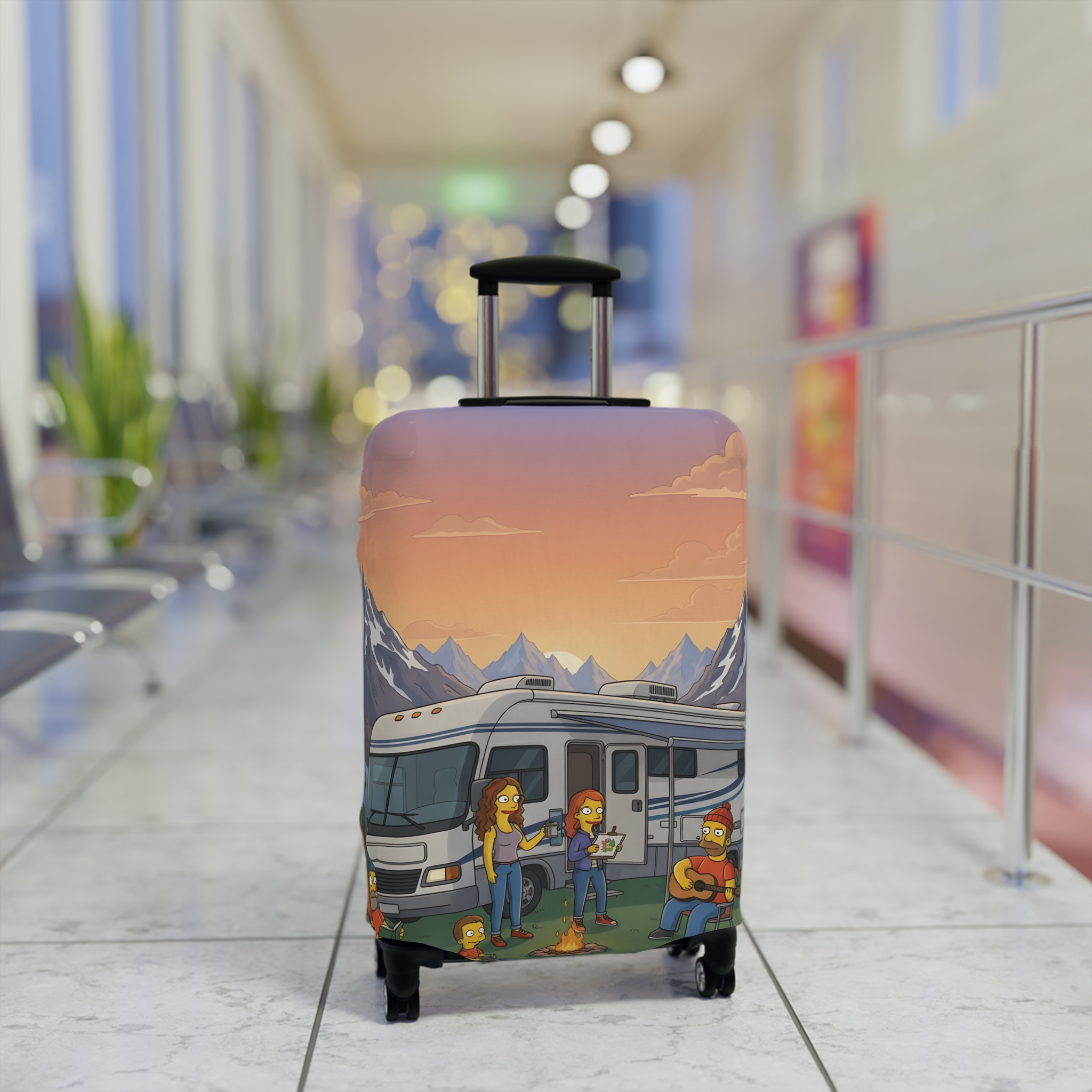 10279703457004754642_2048.jpeg Luggage Cover — Adventure Camper Sketch Travel Suitcase(Design Sitcom-Line)