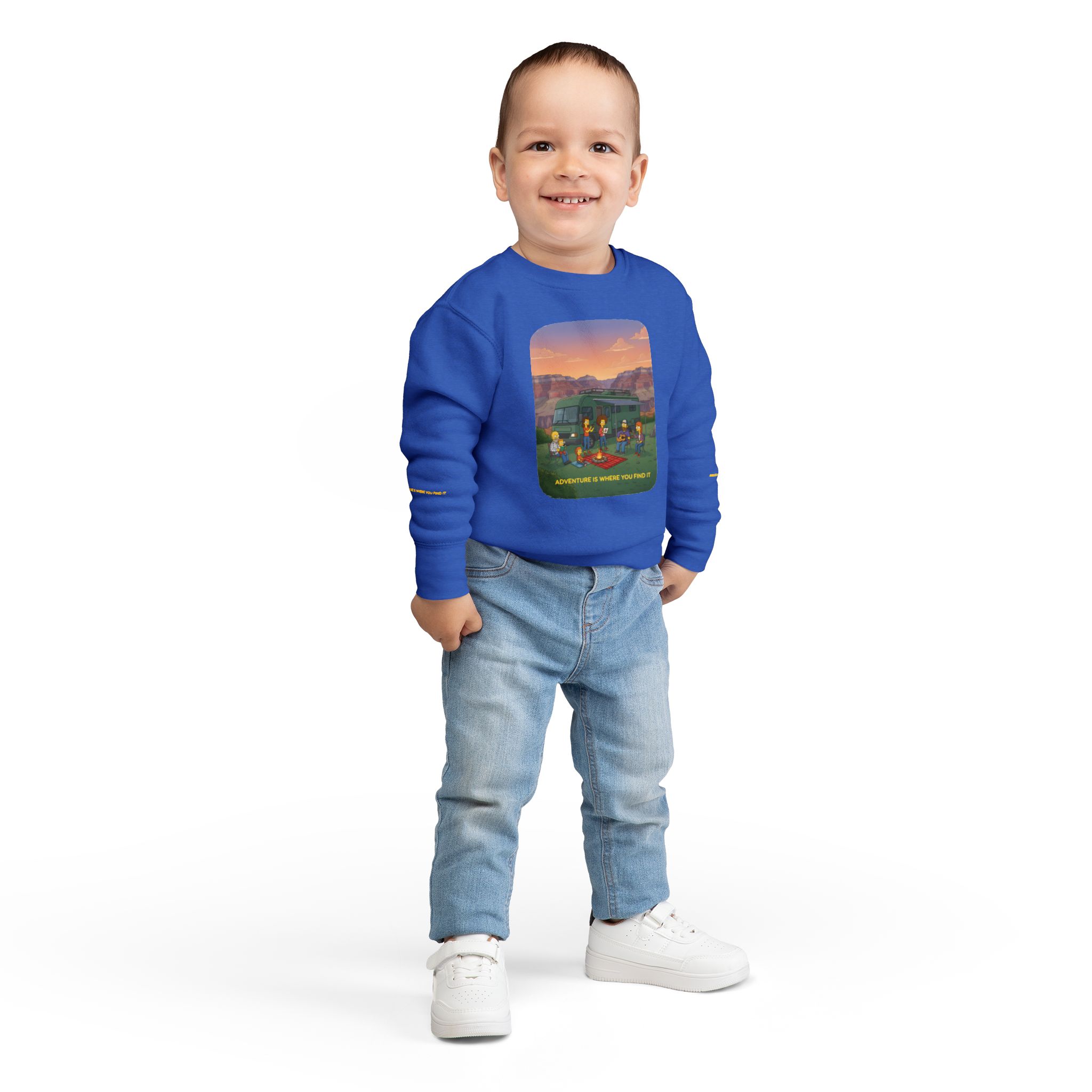 Toddler Sweatshirt - "Adventure Is Where You Find It" (Design Sitcom-Line)