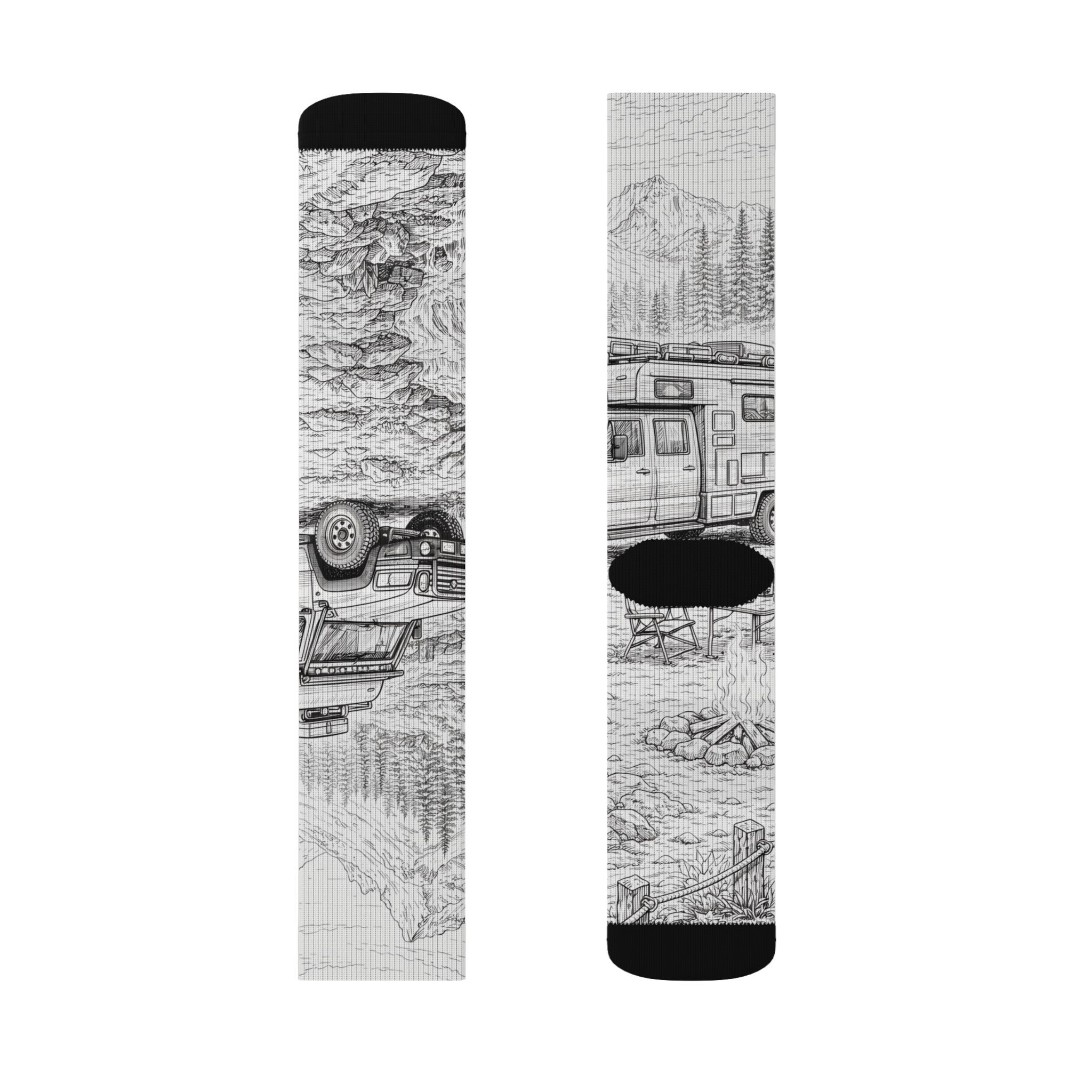 10285104795837944521_2048-1.jpeg Sublimation Socks — Retro Camper Roadtrip Crew Socks