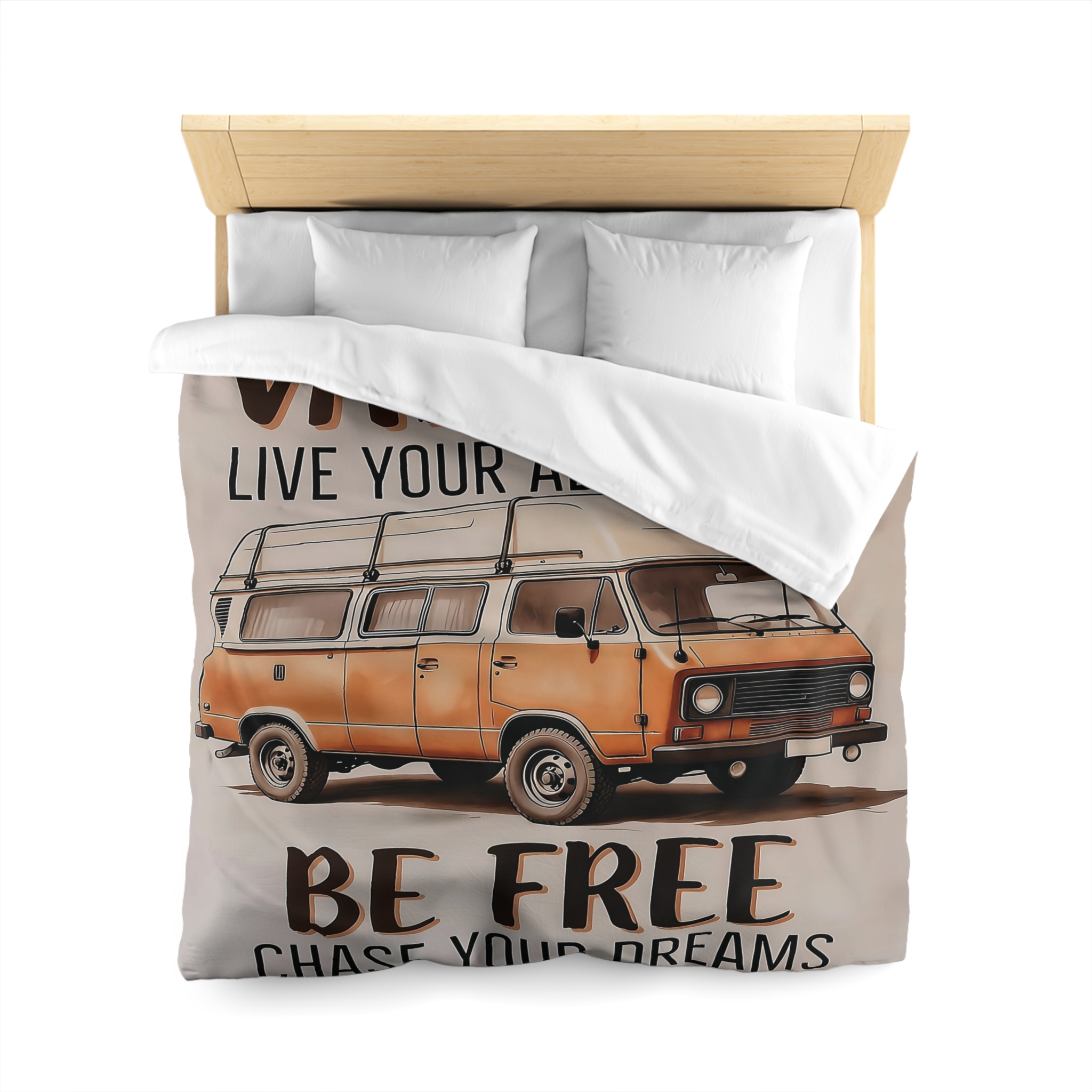 Duvet Cover – “Be Free / Live Your Adventure” Camper Van Bedding