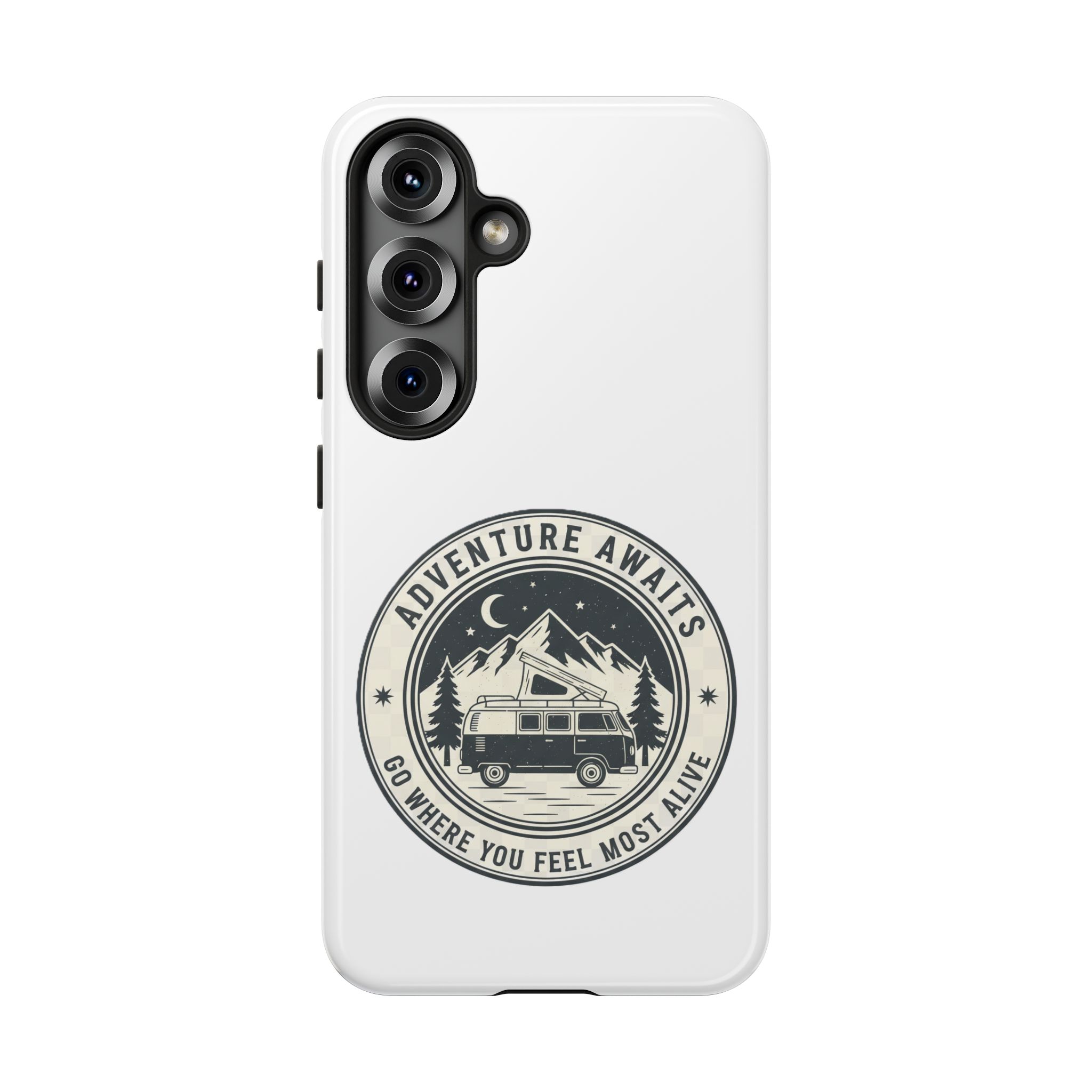 Phone Case — "Adventure Awaits-Go Where You Feel Most Alive" Camper Van Design