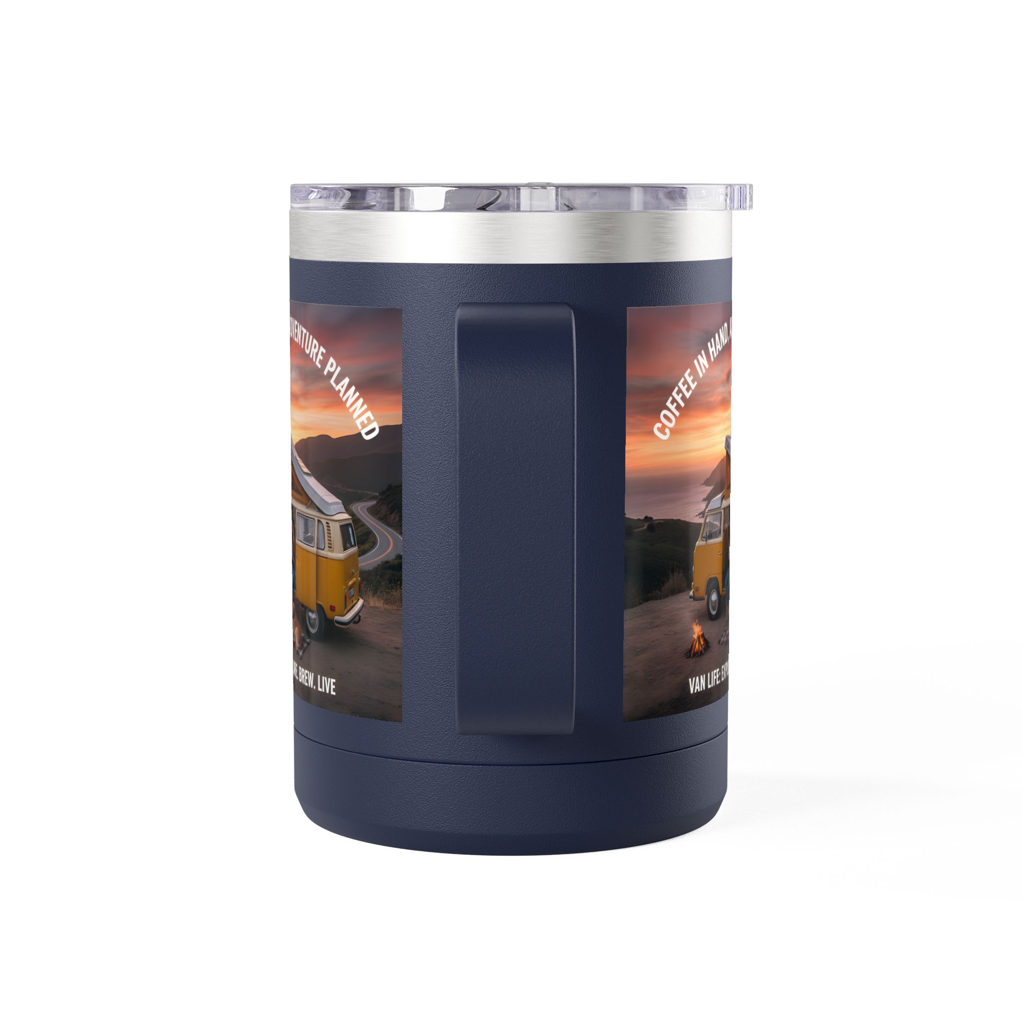Coffee Mug Tumbler, 15oz — "Coffee in Hand, Adventure Planned"