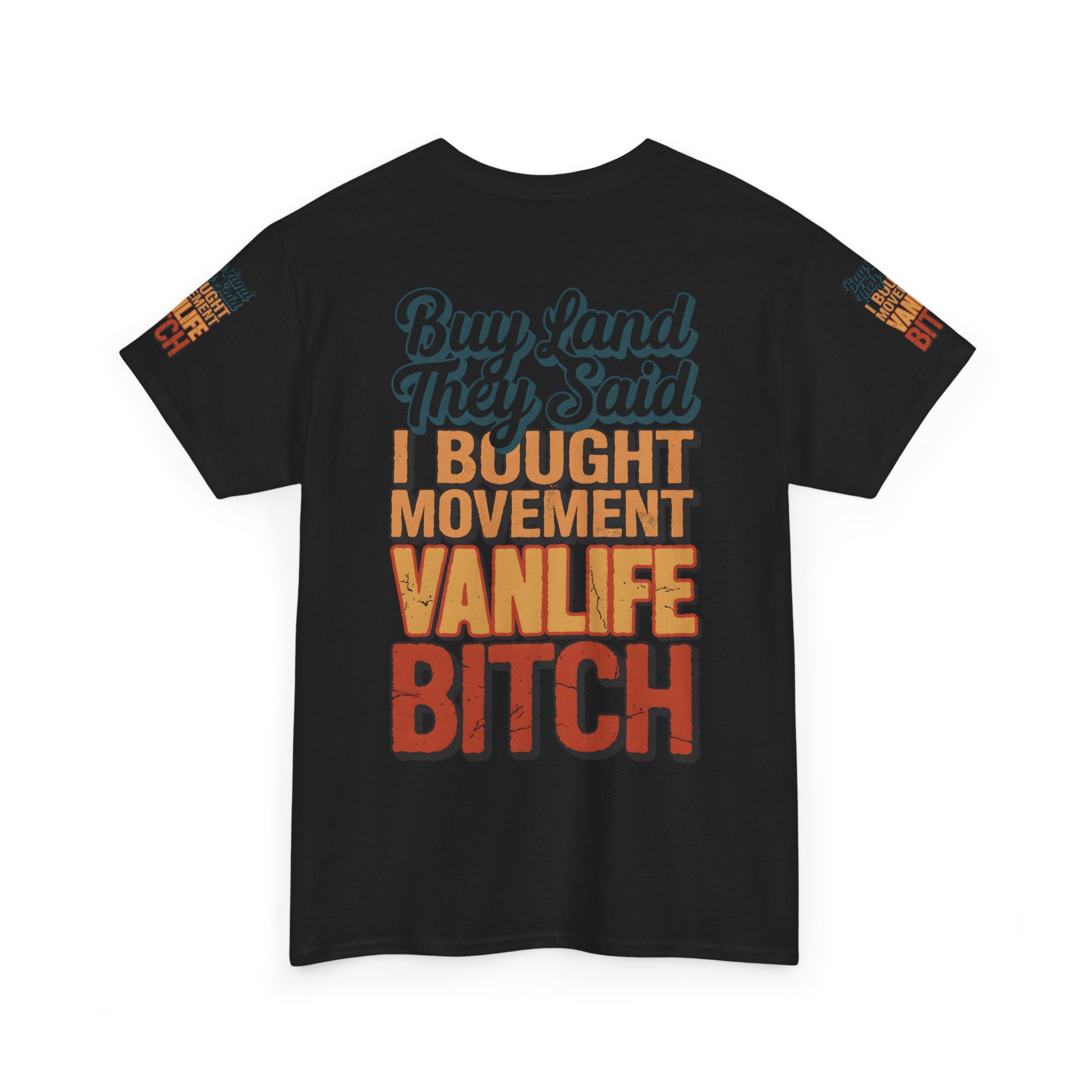 Unisex Heavy Cotton Tee — "Buy Land They Said" Design F**K-Line