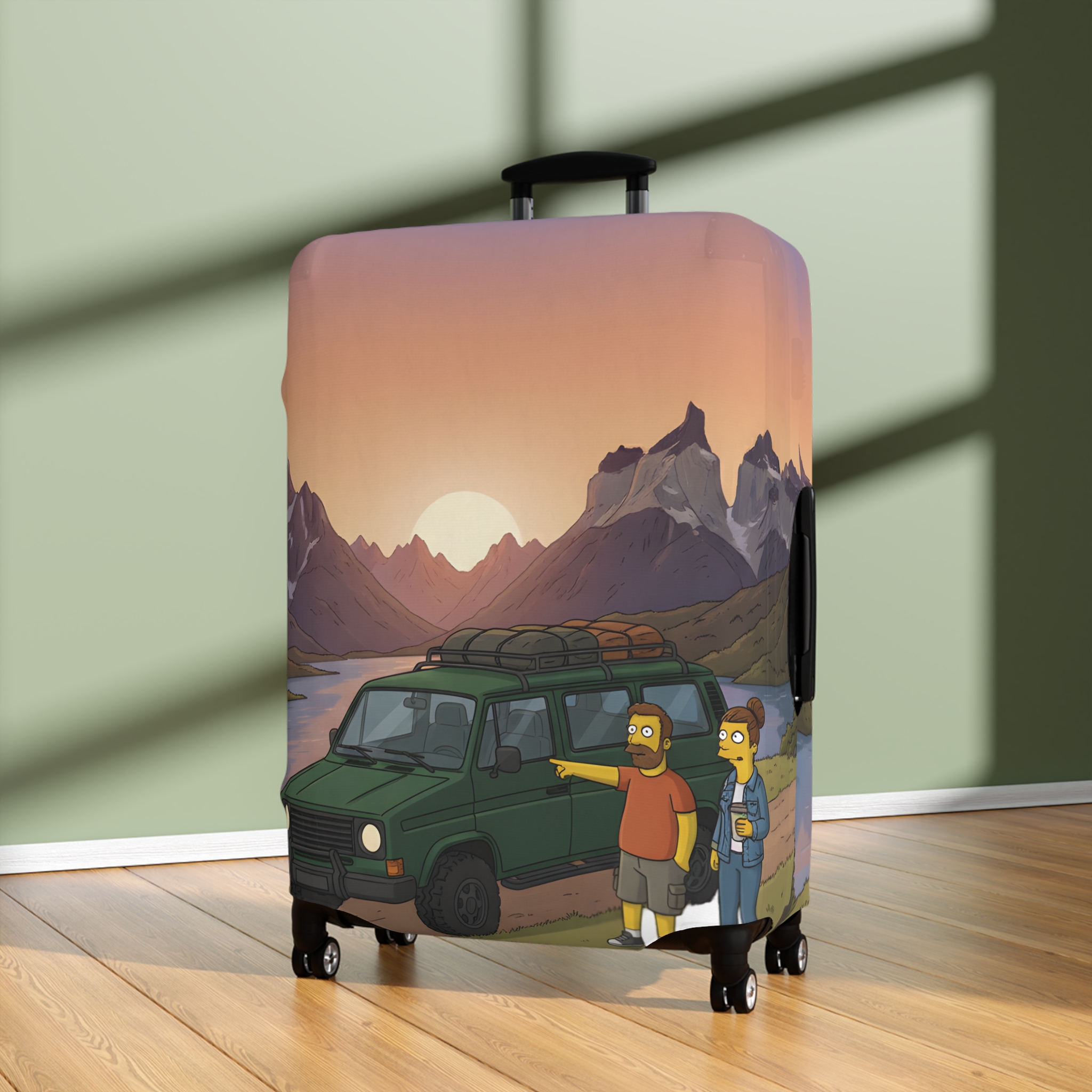 10324108996686573126_2048.jpeg Luggage Cover — Adventure Camper Sketch Travel Suitcase(Design Sitcom-Line)
