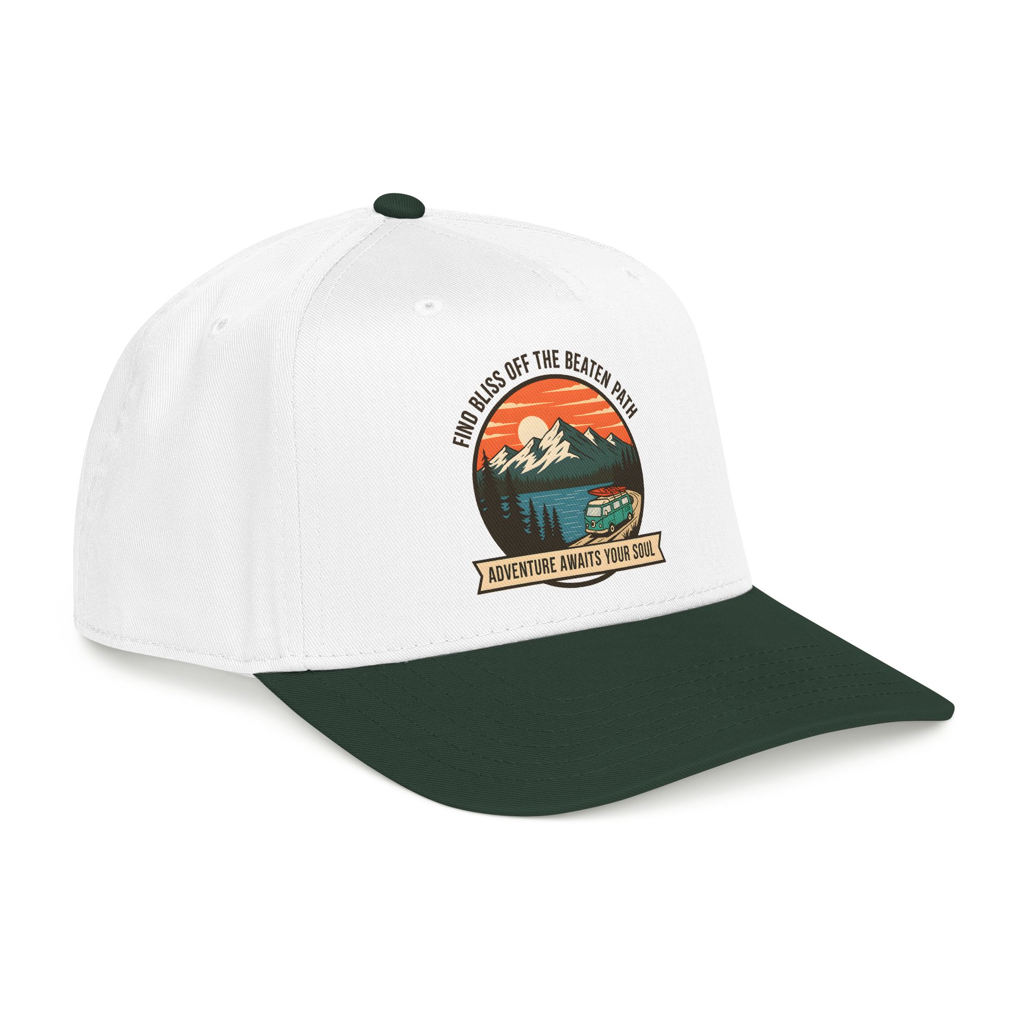 10329528818273143757_2048.jpeg Baseball Cap — "Find Bliss of the beaten patch-Adventure Awaits Your Soul" Vintage Mountain Camp Camper Design