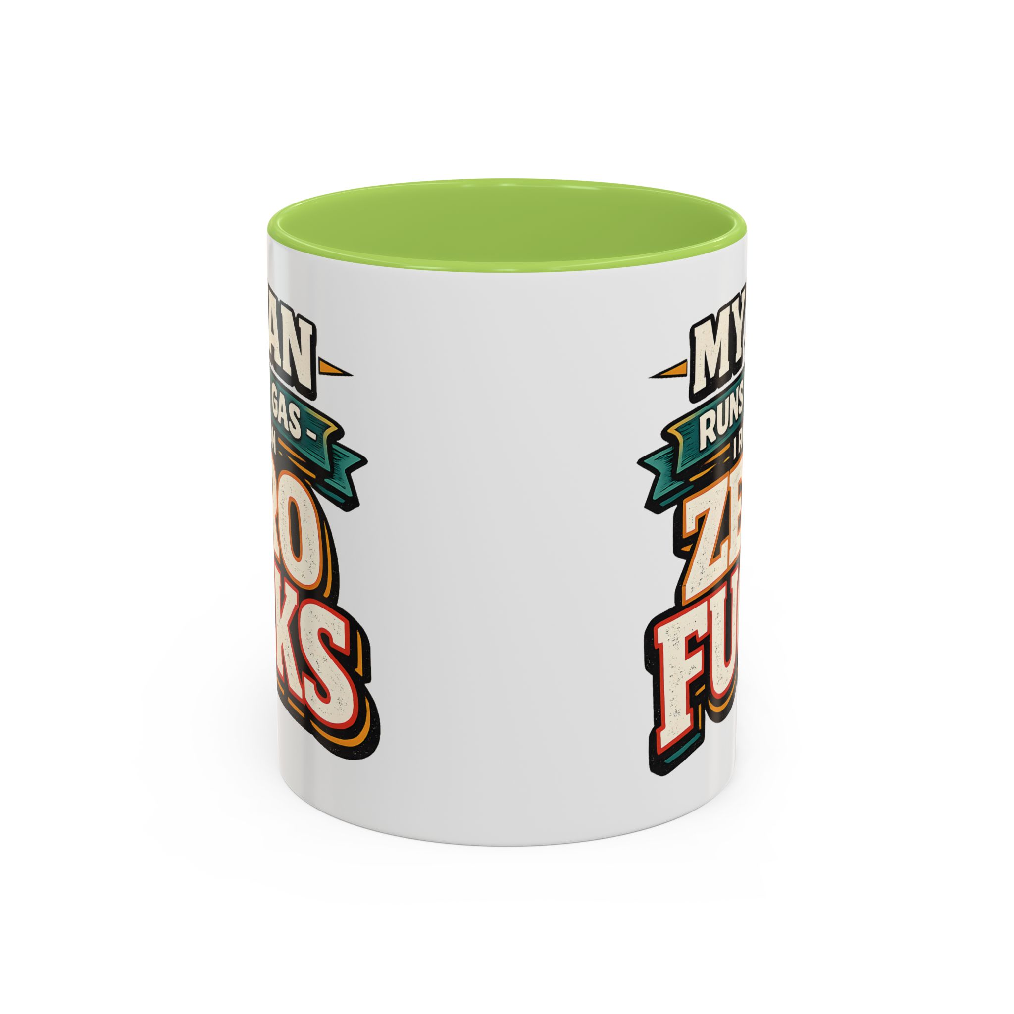 Accent Coffee Mug (11, 15oz) — "My Van Runs On Gas" Design F**K-Line