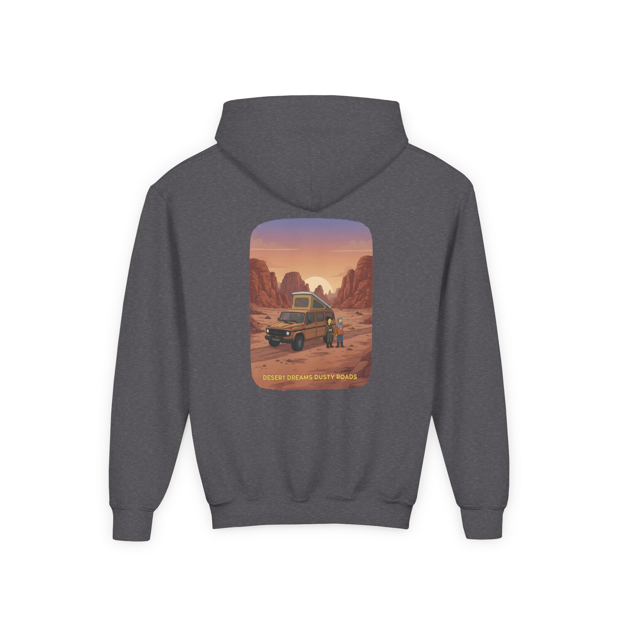 Youth Hoodie(Gildan) – "Desert Dreams Dusty Roads" (Design Sitcom-Line)