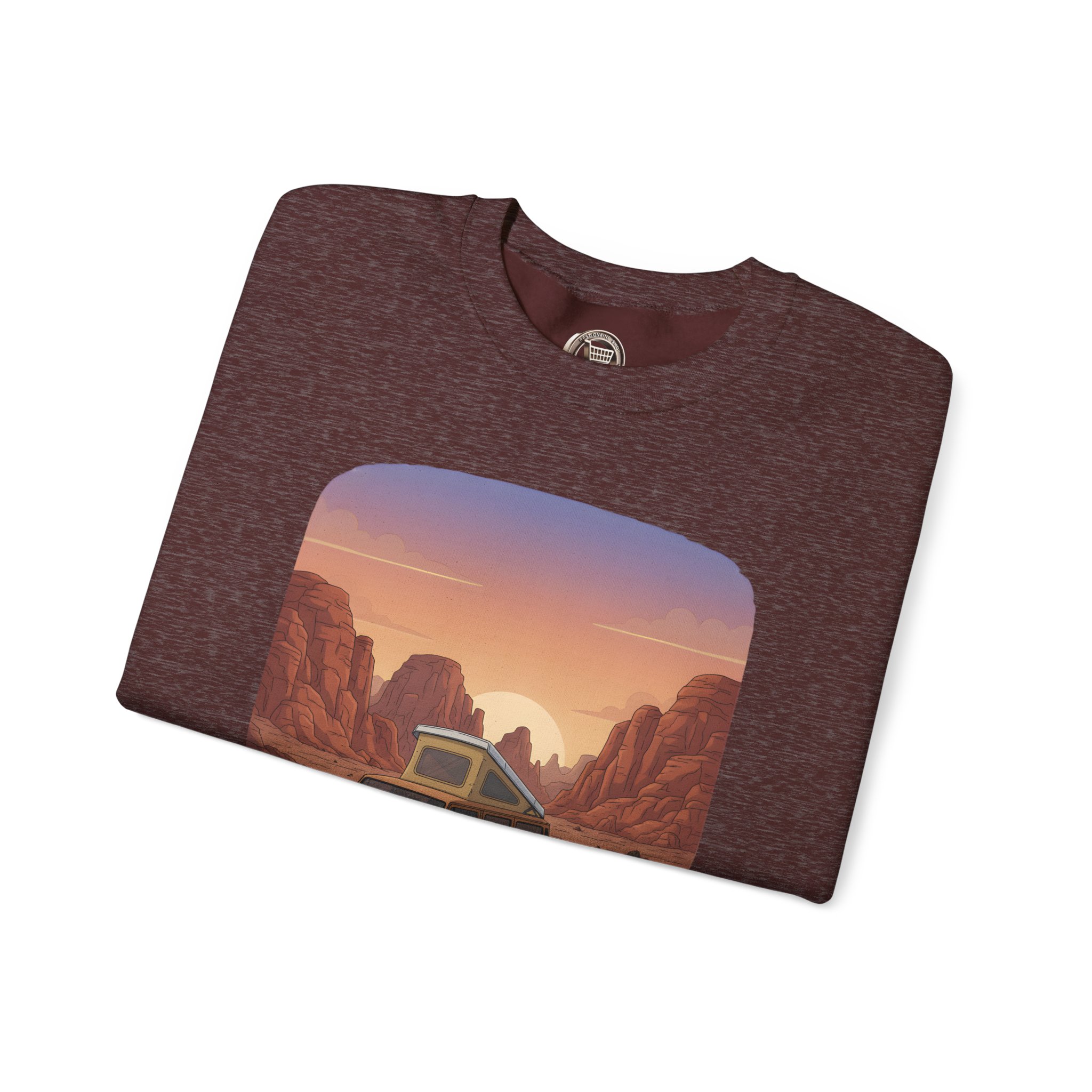 Unisex Heavy Blend™ Crewneck Sweatshirt — "Desert Dreams Dusty Roads" Design Sitcom-Line