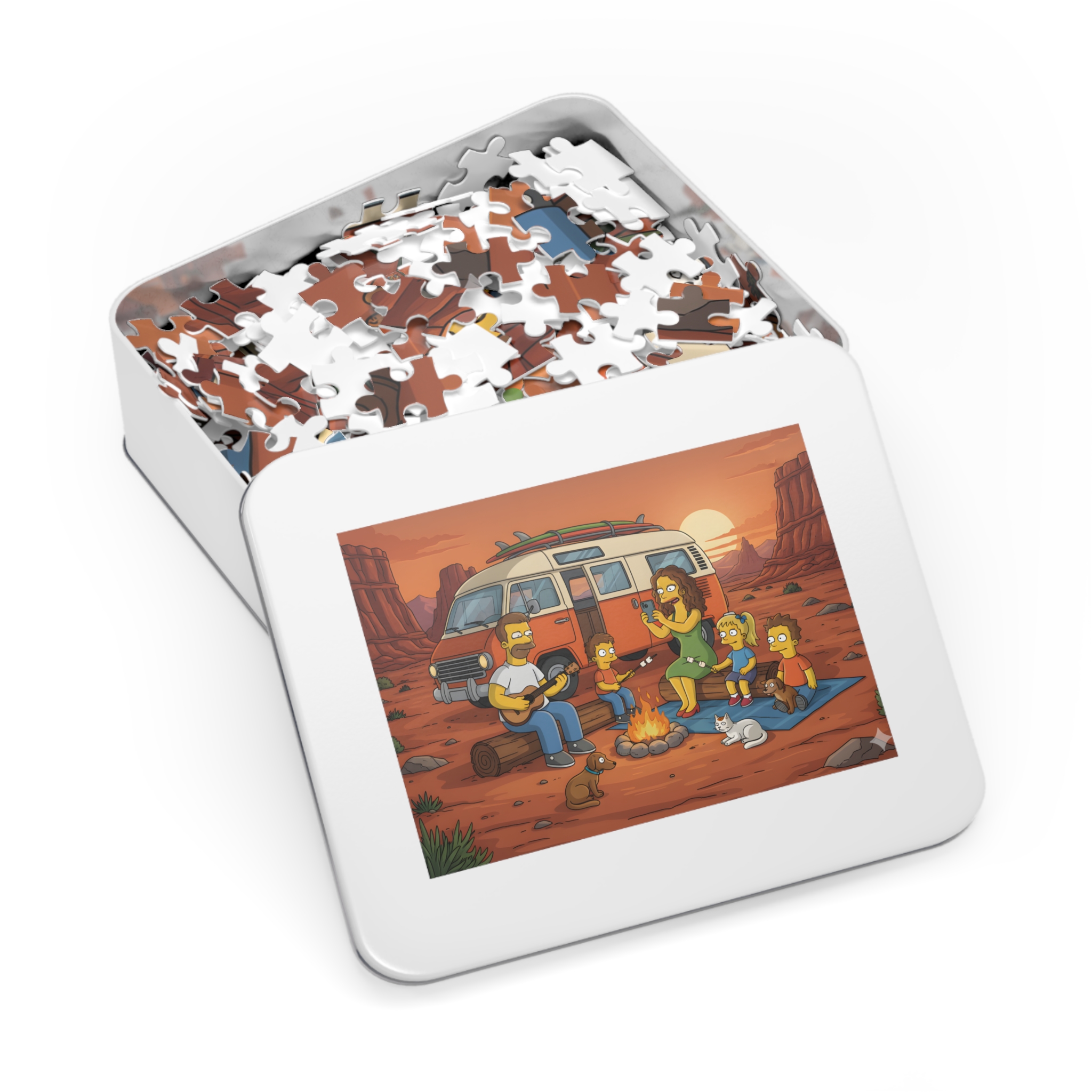 Jigsaw Puzzle with Tin — Sunset Van Adventure