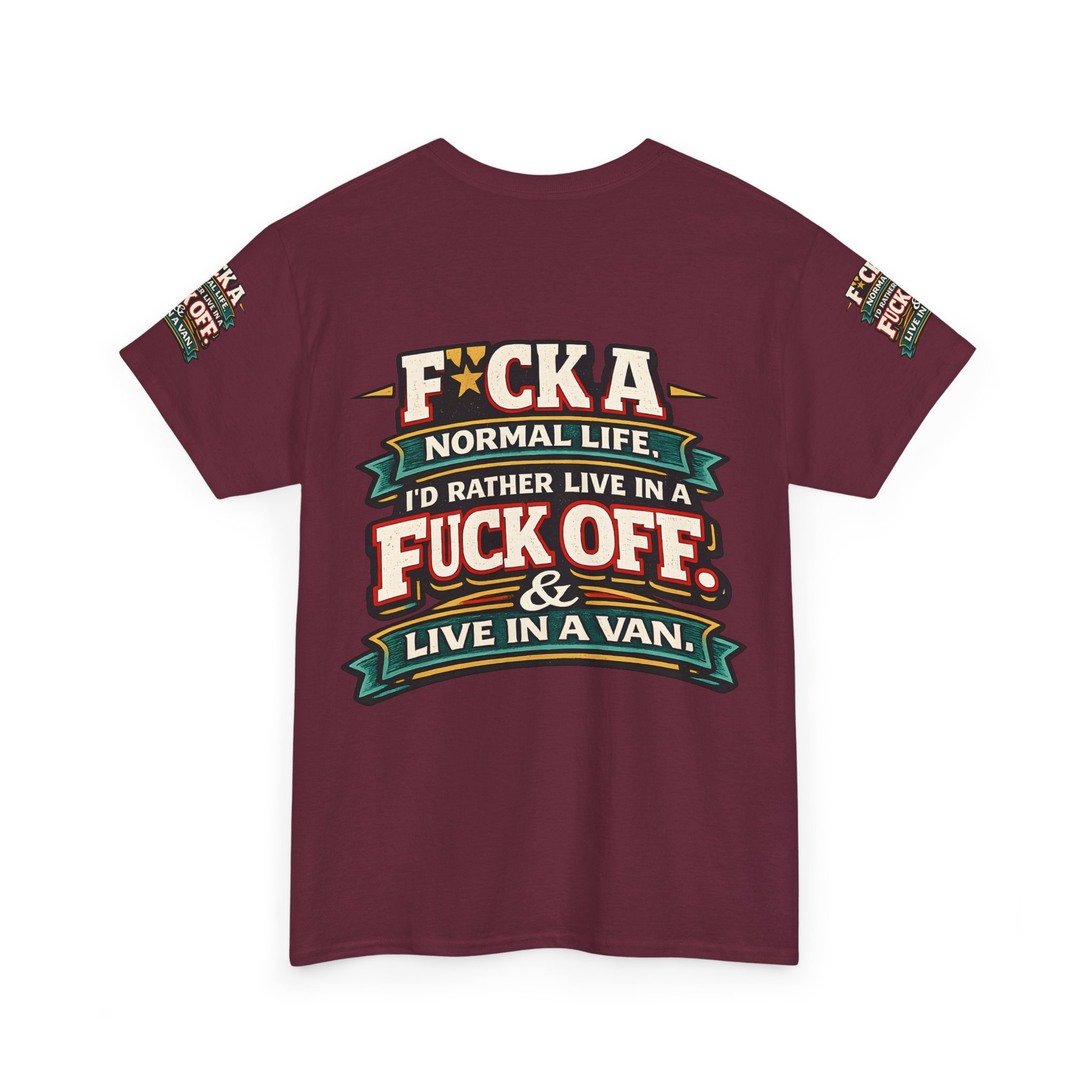 Unisex Heavy Cotton Tee — "Fuck A Normal Life" Design F**K-Line