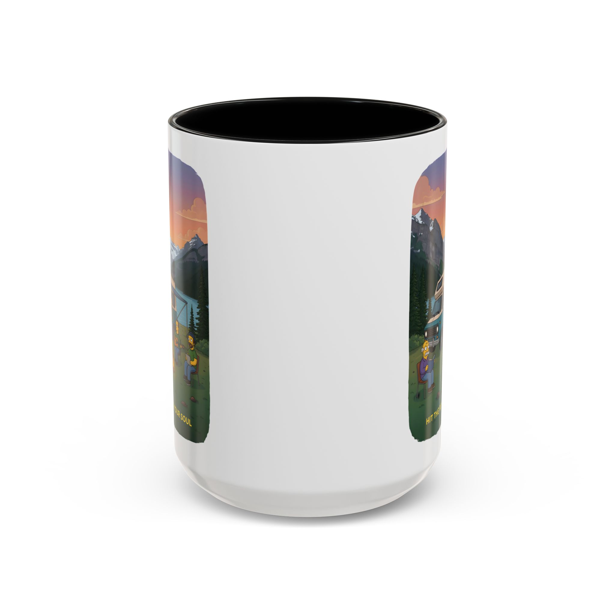 Accent Coffee Mug (11, 15oz) — "Hit The Road-Find Your Soul" Design Sitcom-Line