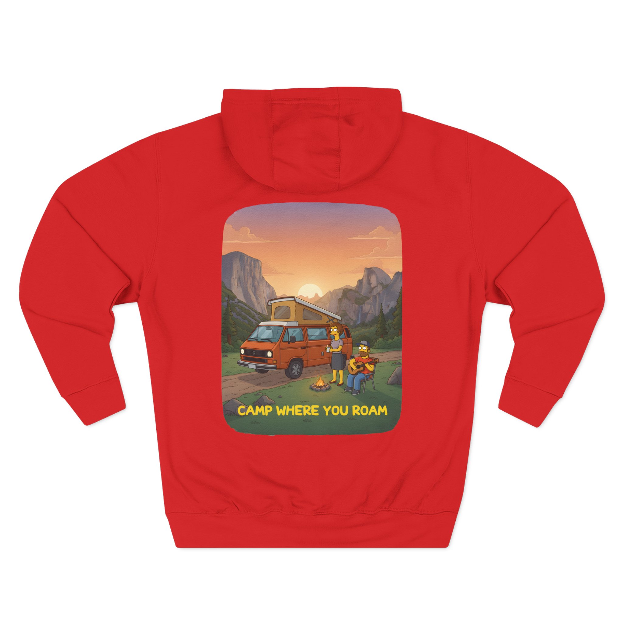Three-Panel Fleece Hoodie - "Camp Where You Roam" Design Sitcom-Line