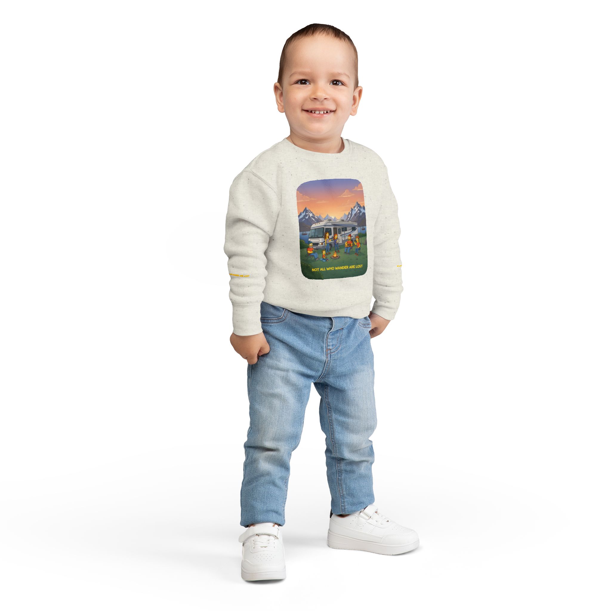 Toddler Sweatshirt - "Not All Who Wander Are Lost" (Design Sitcom-Line)