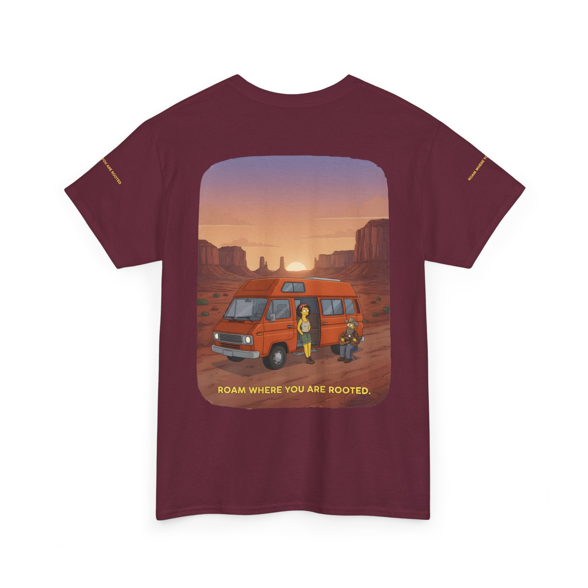 Unisex Heavy Cotton Tee — "Roam Where You Are Rooted" Design Sitcom-Line
