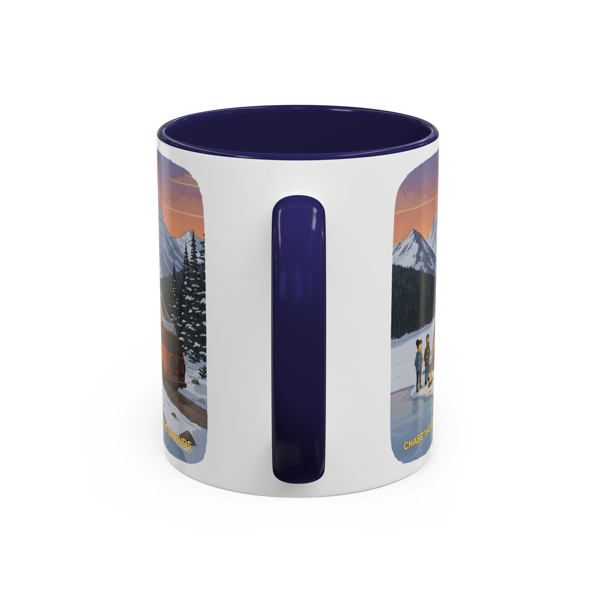 Accent Coffee Mug (11, 15oz) — "Chase The Views-Not The Crowds"" Design Sitcom-Line