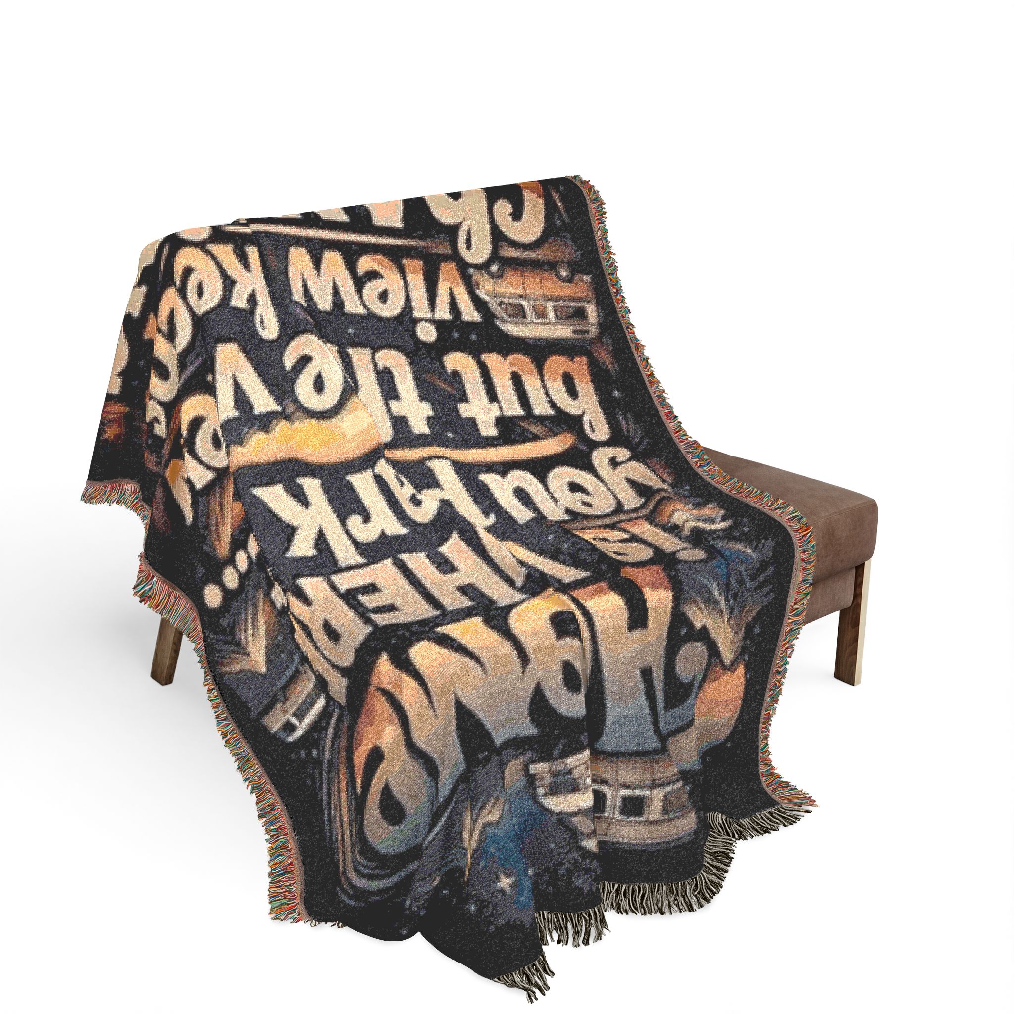 Woven Blanket — "Home Is Where You Park It -But The View keep Changing" RV Camper Vintage Roadtrip Camping Throw