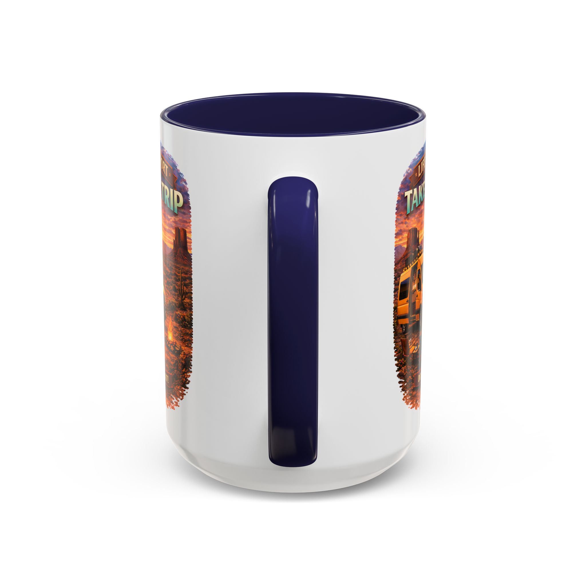 Accent Coffee Mug (11, 15oz) — "Live Is Short Take The Trip" Design Scenic-Line