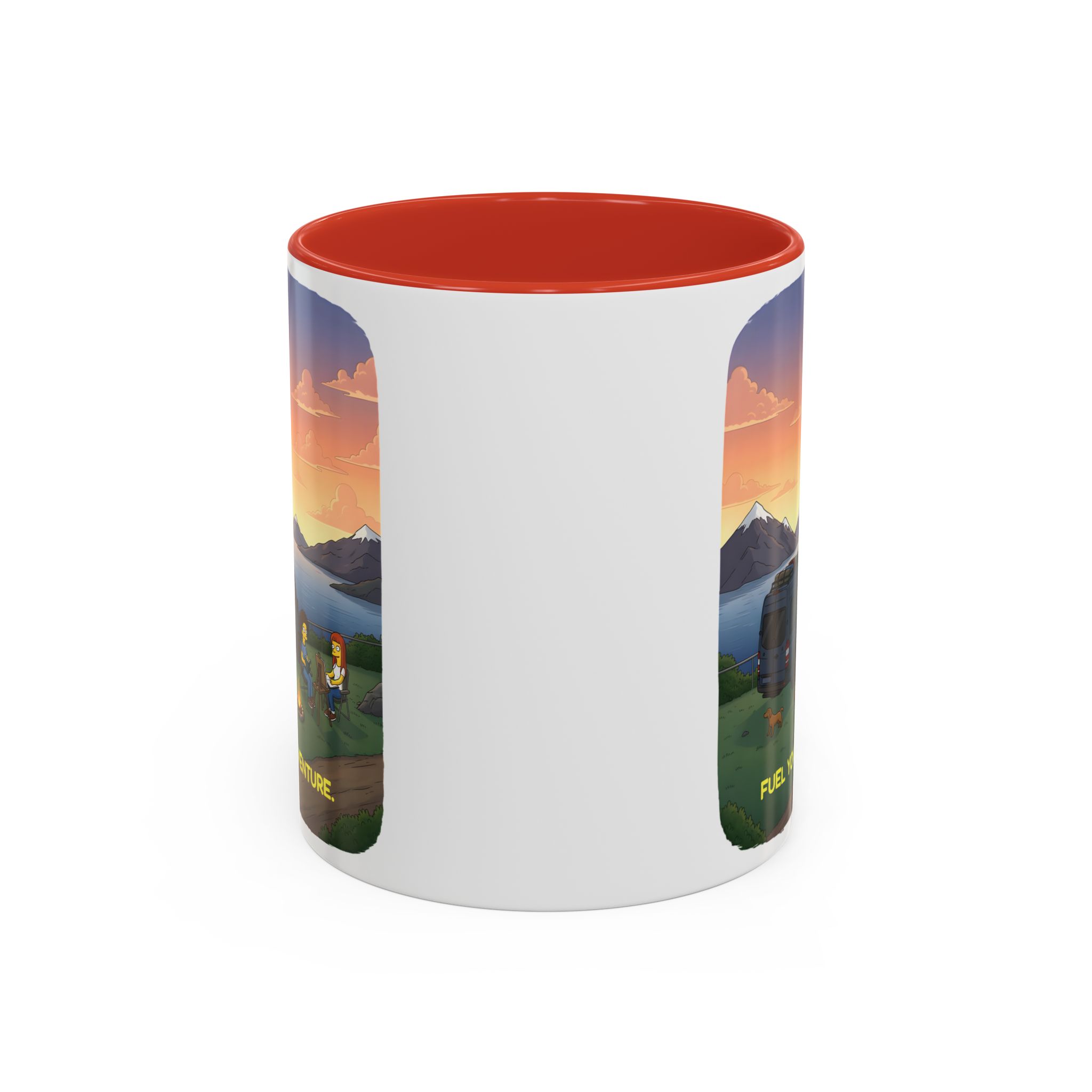Accent Coffee Mug (11, 15oz) — "Fuel Your Adventure" Design Sitcom-Line