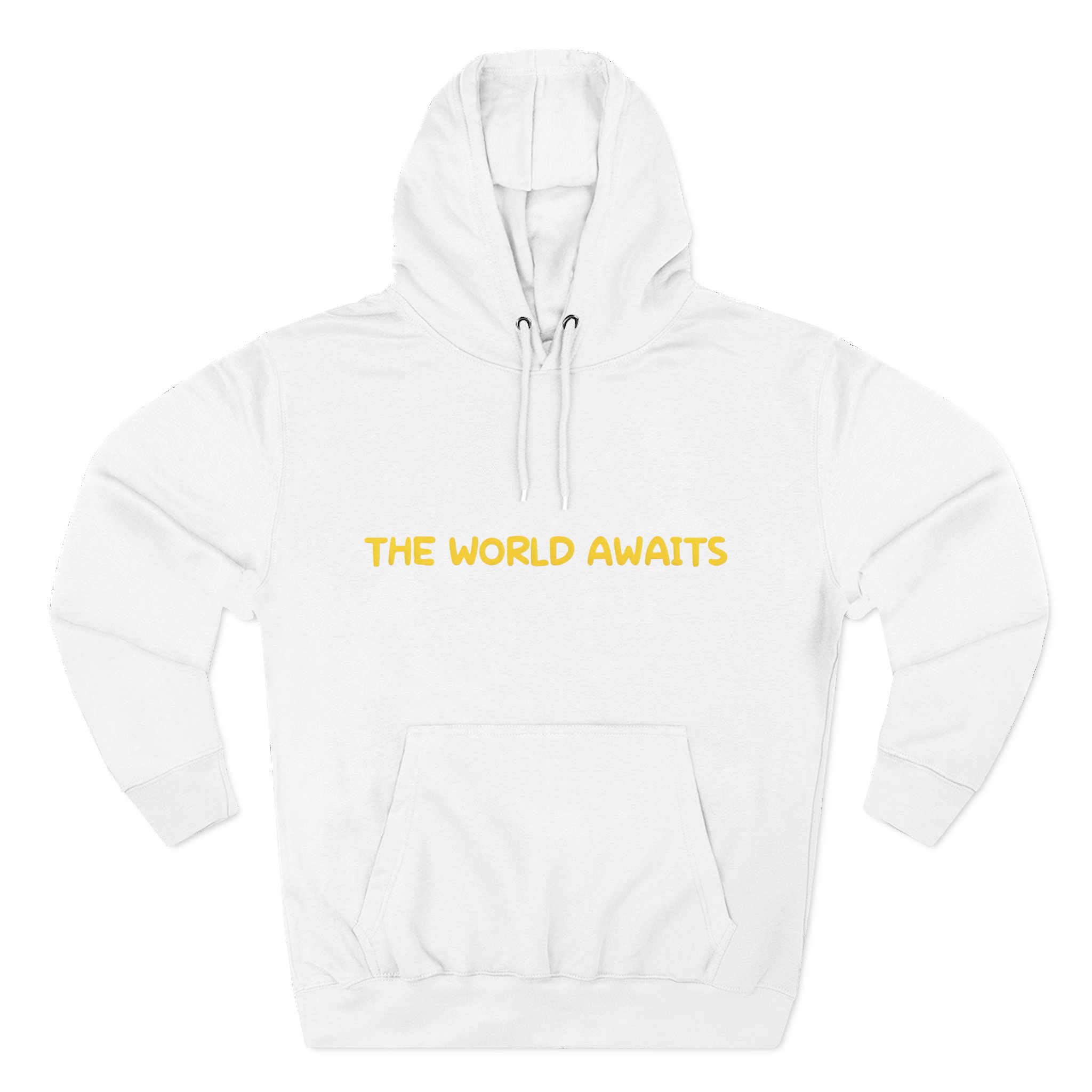 Three-Panel Fleece Hoodie - "The World Awaits" Design Sitcom-Line