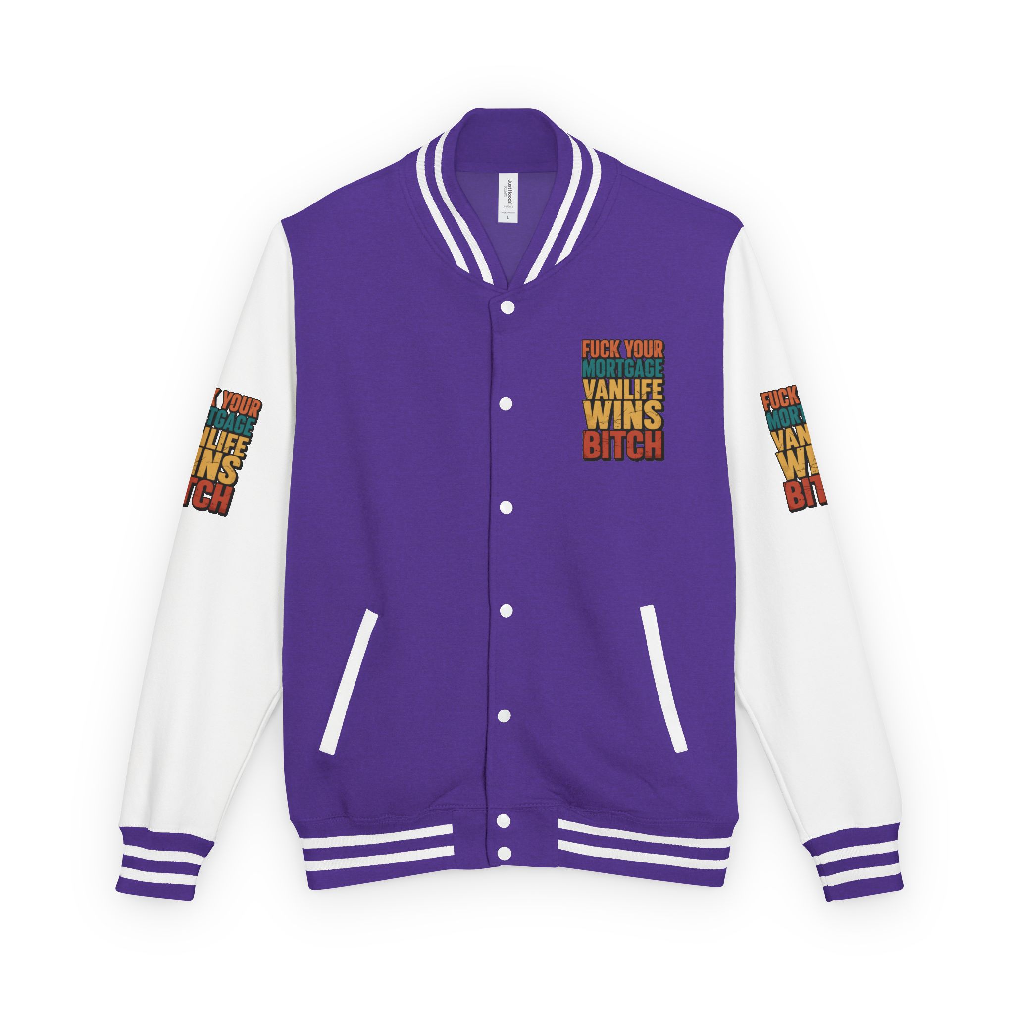 Unisex Heavyweight Letterman Jacket — "Fuck Your Mortgage" Design F**K-Line