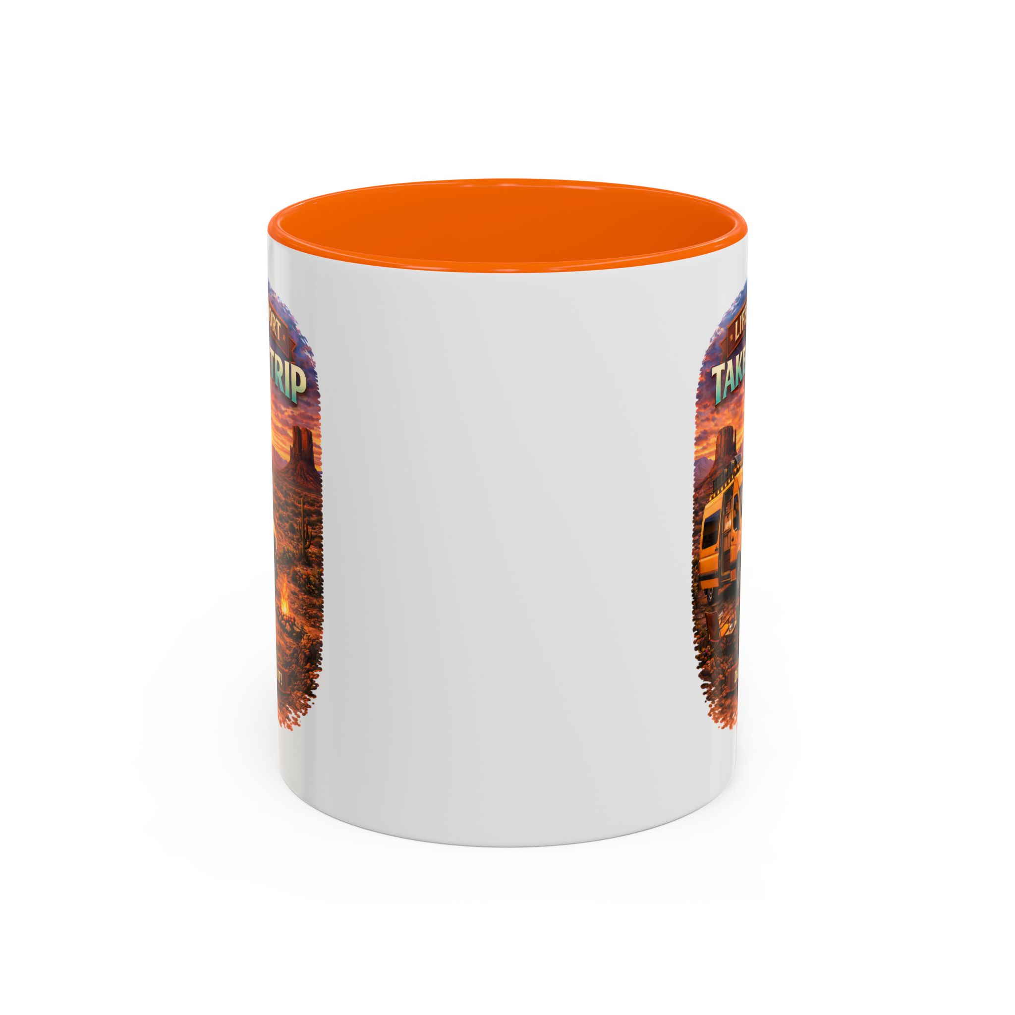 Accent Coffee Mug (11, 15oz) — "Live Is Short Take The Trip" Design Scenic-Line