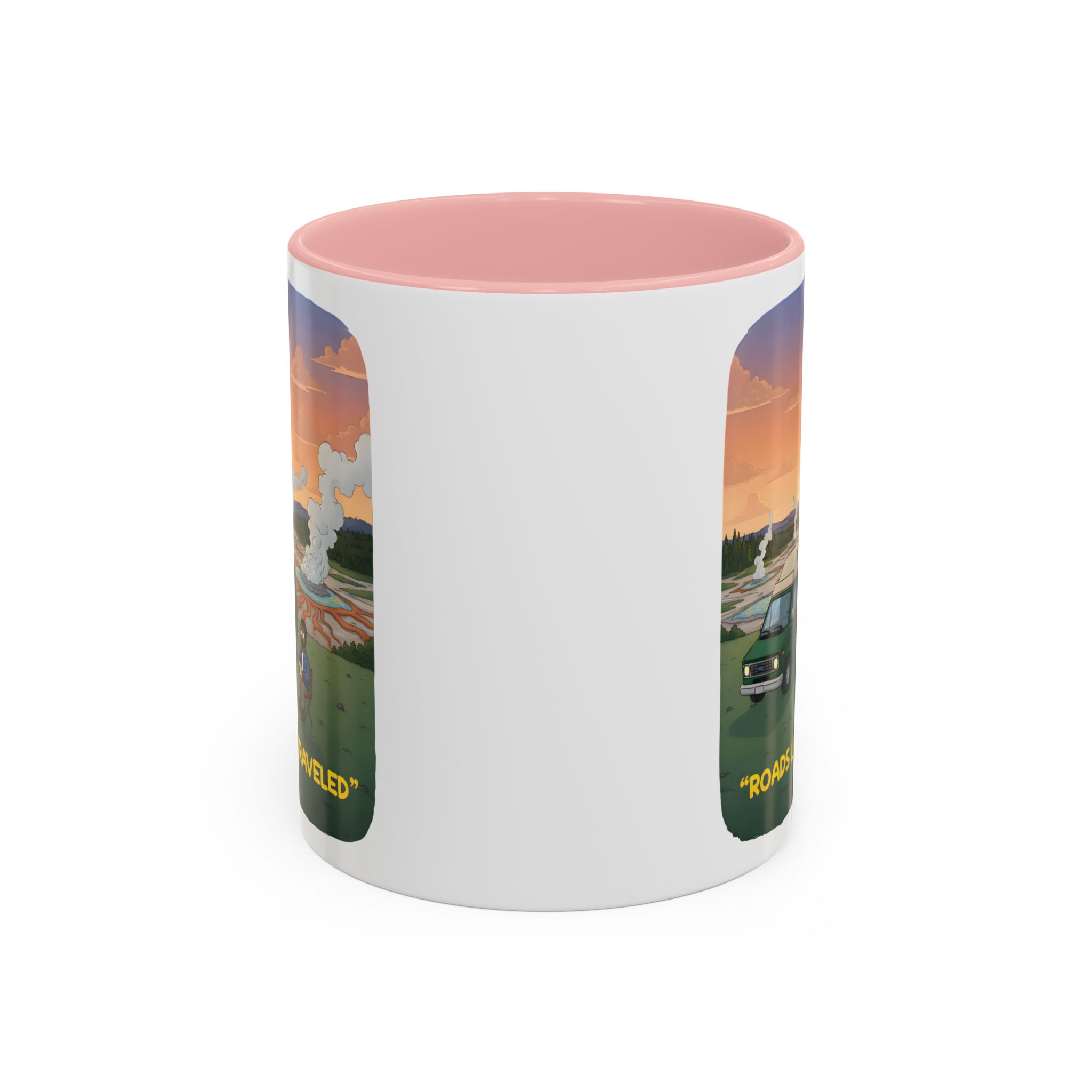 Accent Coffee Mug (11, 15oz) — "Roads Less Traveled" Design Sitcom-Line