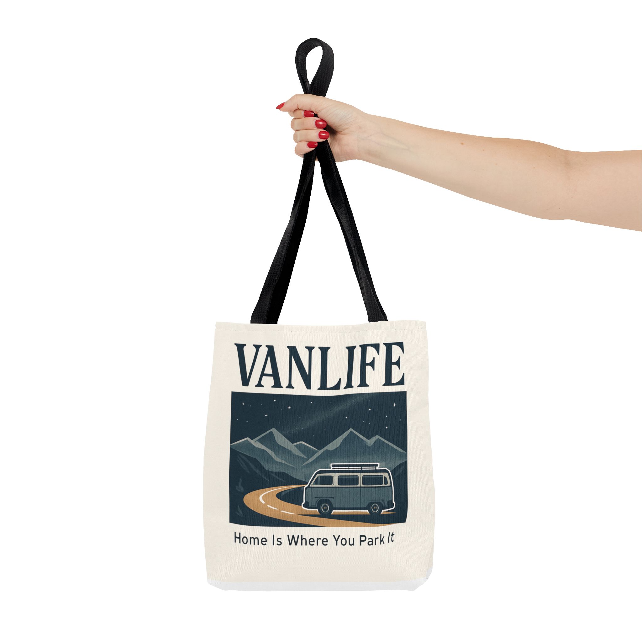 Vanlife Tote Bag — "Vanlife - Home Is Where You Park It" Campervan Beach/Adventure Tote