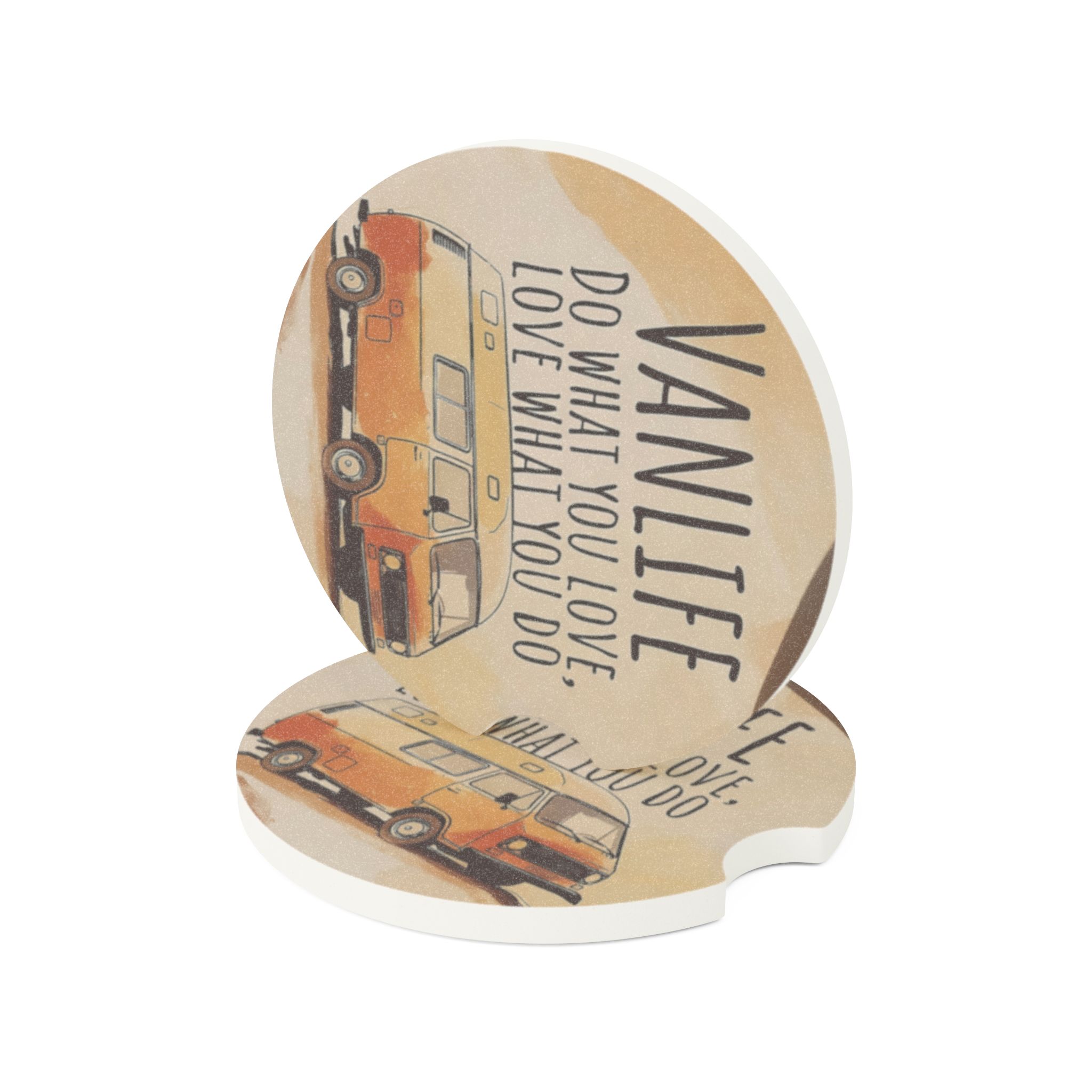 Soapstone Car Coaster — "Do What You Love" Camper Drink Holder