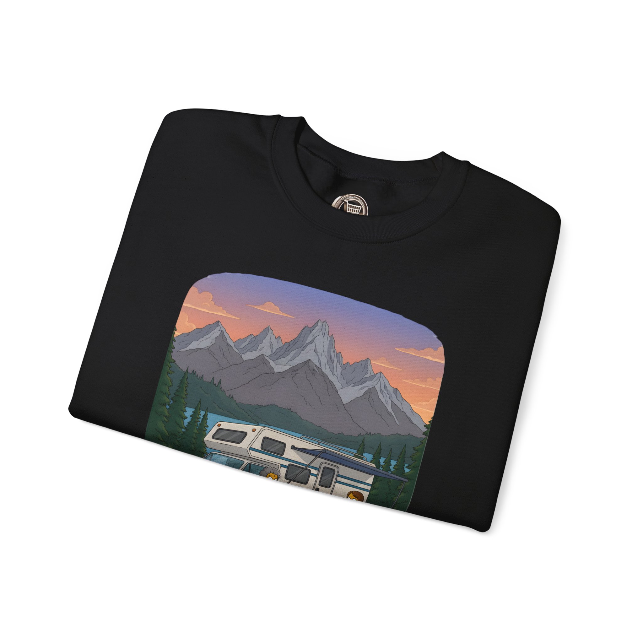 Unisex Heavy Blend™ Crewneck Sweatshirt — "The World Awaits" Design Sitcom-Line