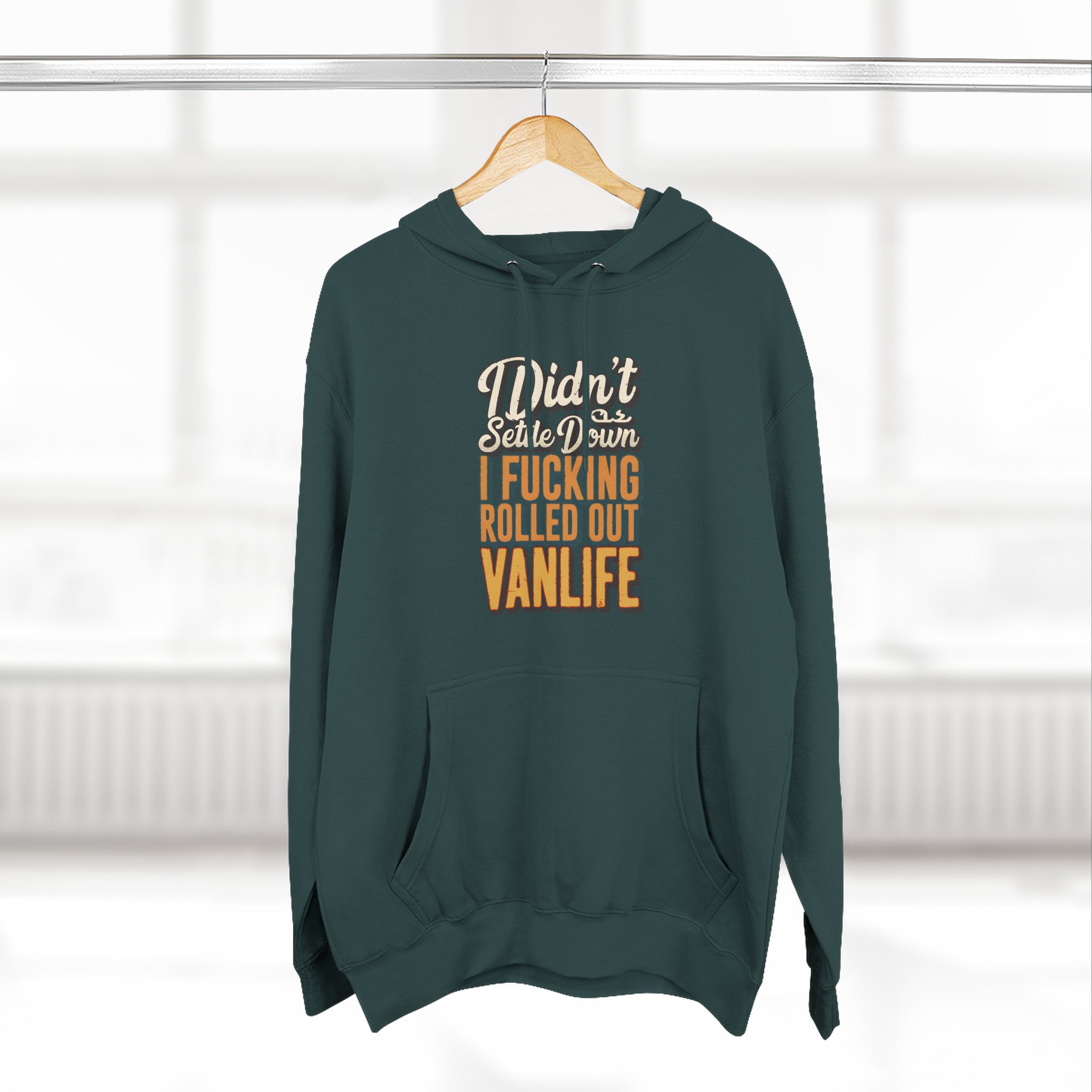 Three-Panel Fleece Hoodie - "Dind´t Settle Down" Design F**K-Line