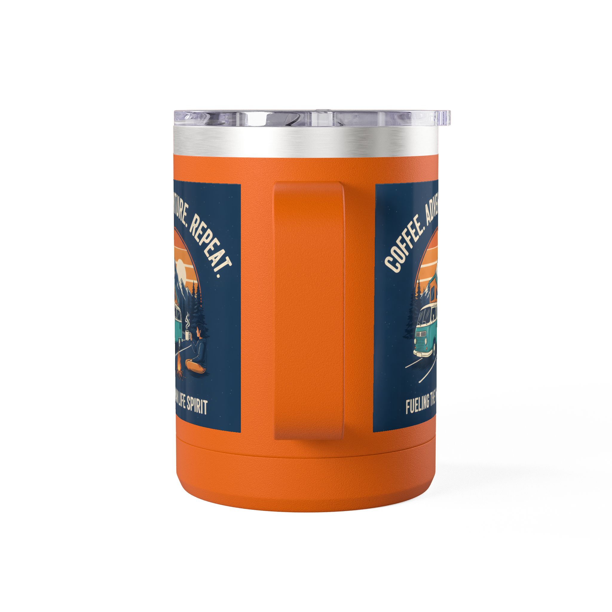 Coffee Mug Tumbler, 15oz — “Coffee. Adventure. Repeat.”