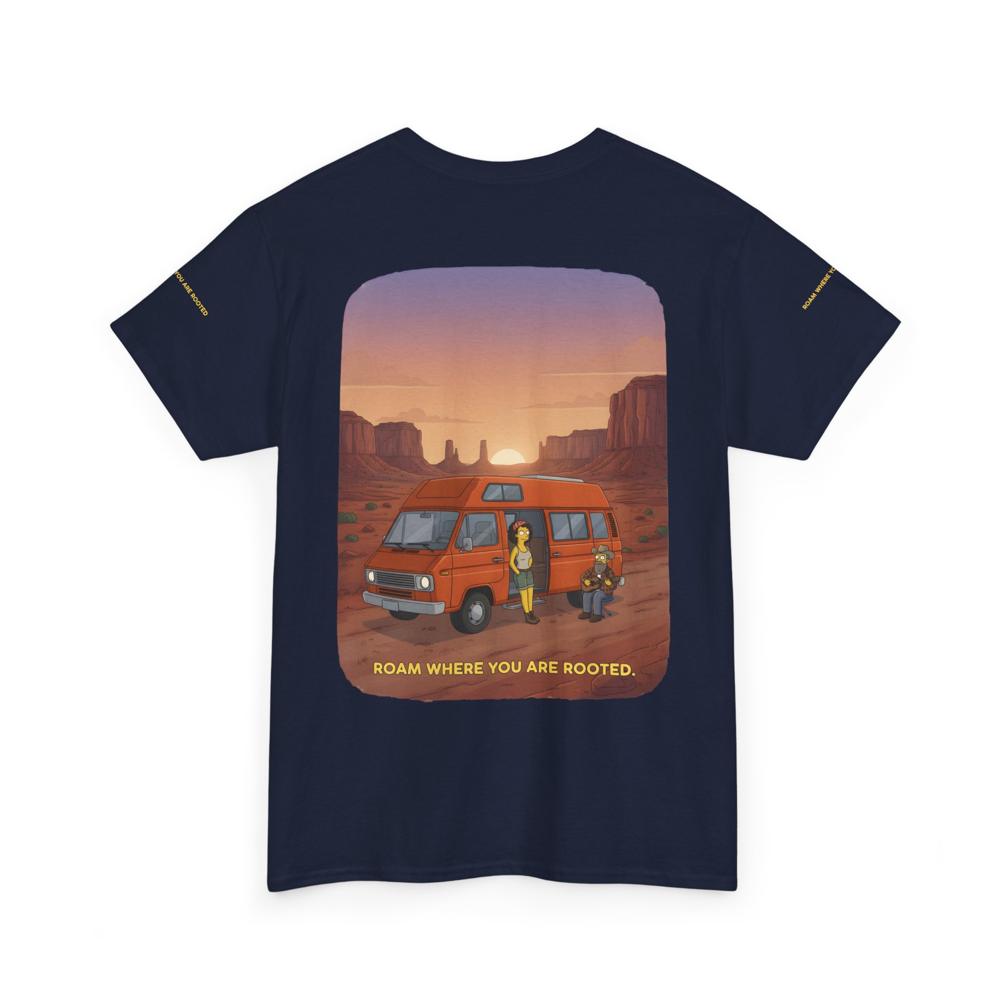 Unisex Heavy Cotton Tee — "Roam Where You Are Rooted" Design Sitcom-Line