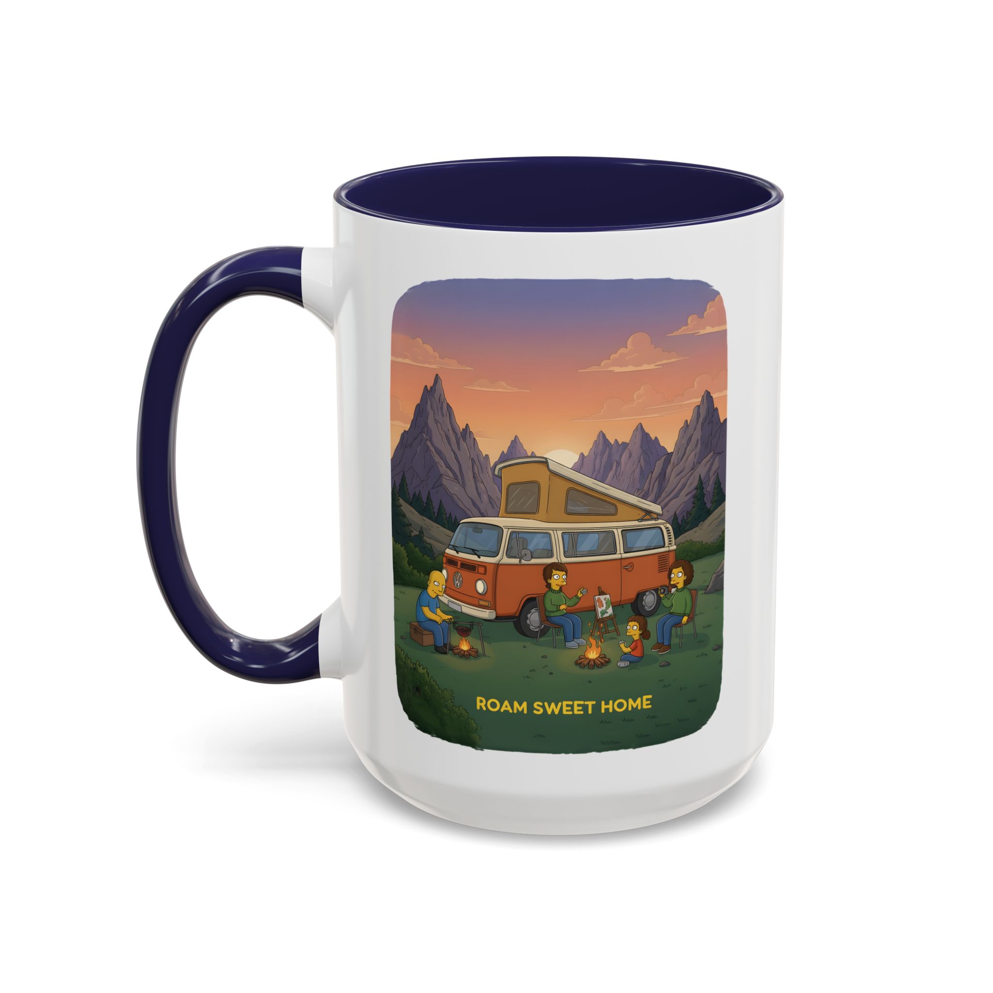 Accent Coffee Mug (11, 15oz) — "Roam Sweet Home" Design Sitcom-Line