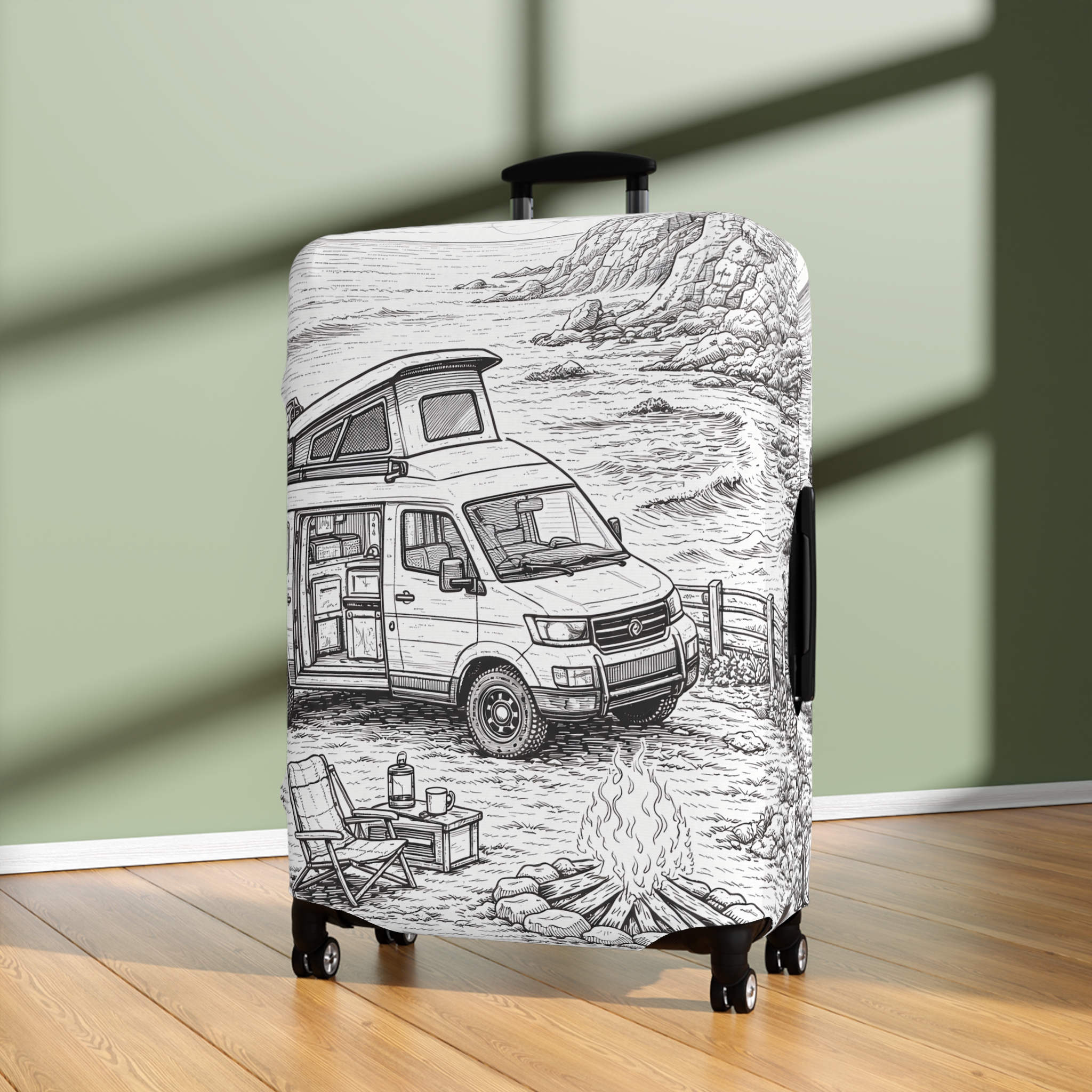 10444981067343377274_2048.jpeg Luggage Cover — Adventure Camper Sketch Travel Suitcase