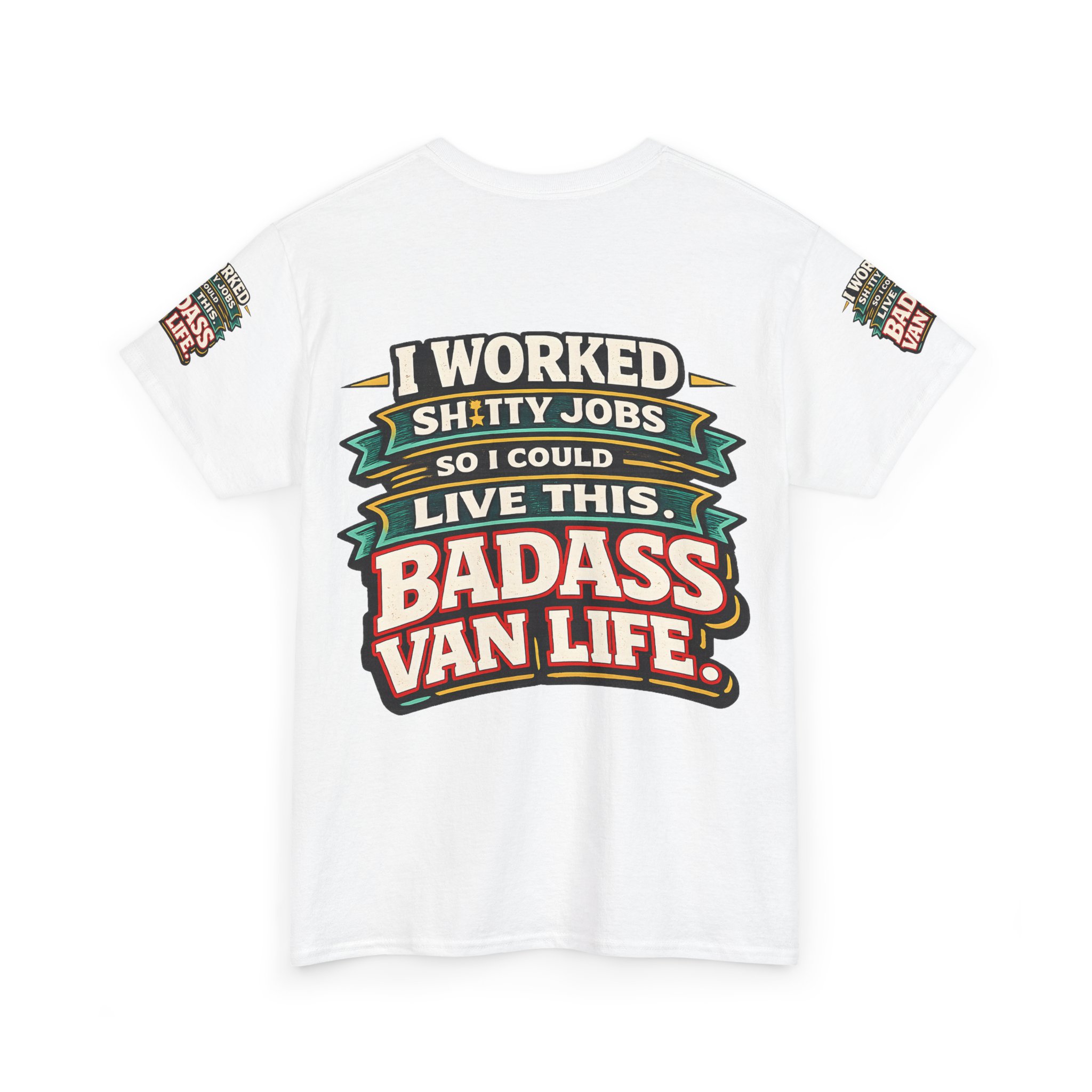 Unisex Heavy Cotton Tee — "I Worked Shitty Jobs" Design F**K-Line