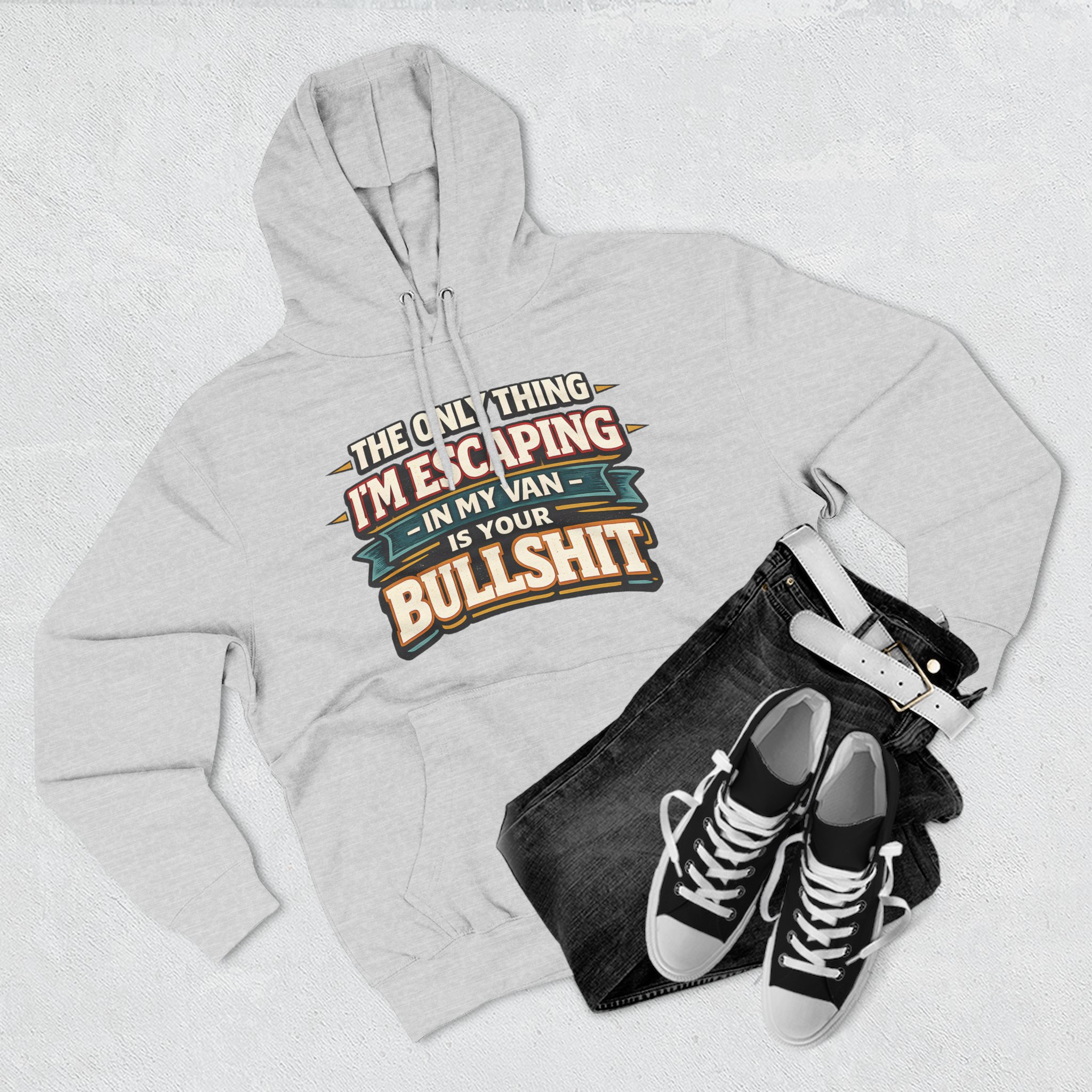 10449748163949743577_2048.jpeg Three-Panel Fleece Hoodie - "The Only Thing I´m Escaping" Design F**K-Line