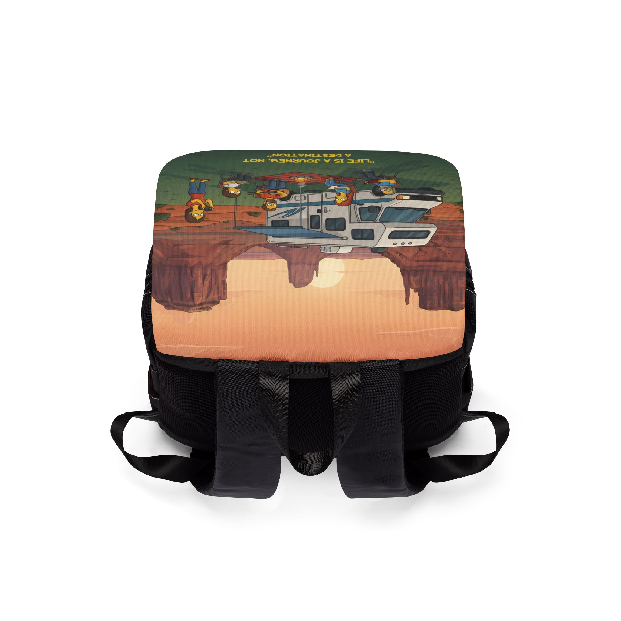 Unisex Casual Shoulder Backpack — "Life Is A Journey-Not A Destination" Design Sitcom-Line