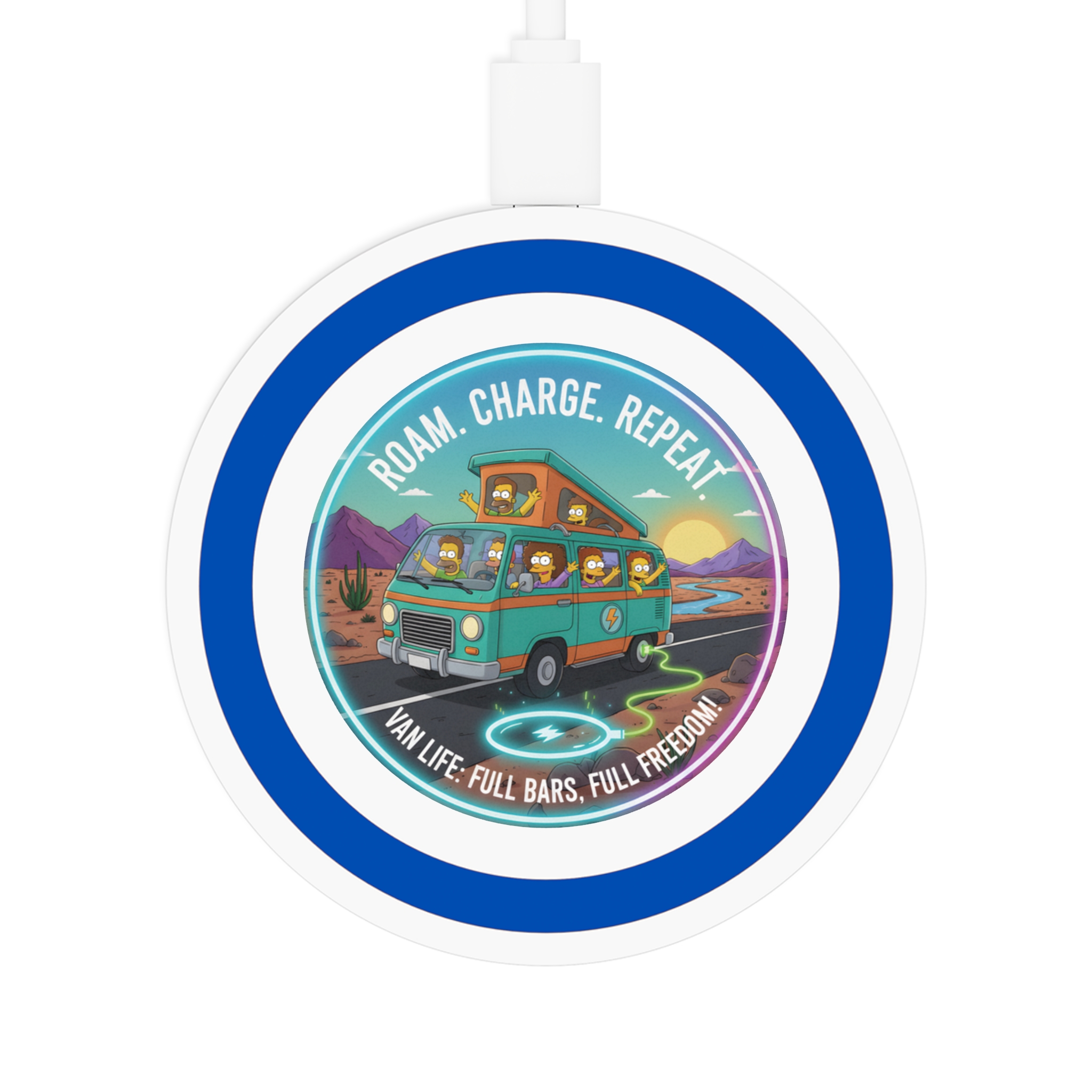 10459903477442162432_2048.jpeg Wireless Charging Pad — "Roam, Charge, Repeat" Simpsons Style Van Life Design