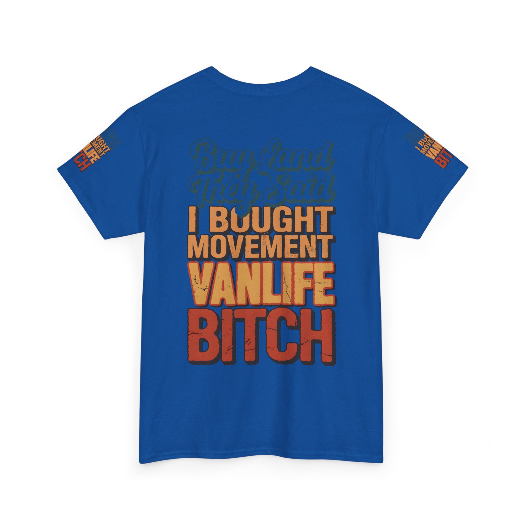 Unisex Heavy Cotton Tee — "Buy Land They Said" Design F**K-Line