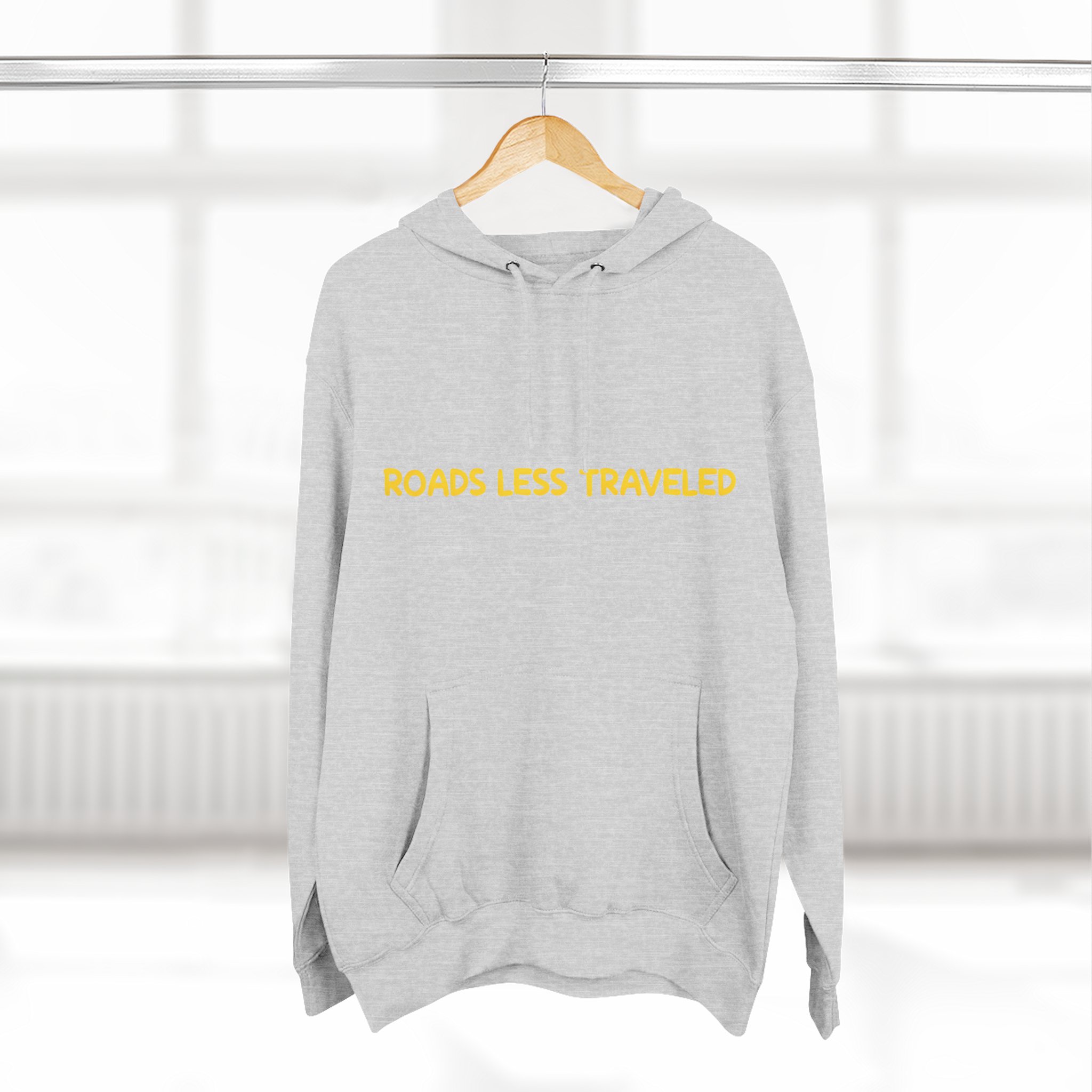 Three-Panel Fleece Hoodie - "Roads Less Traveled" Design Sitcom-Line